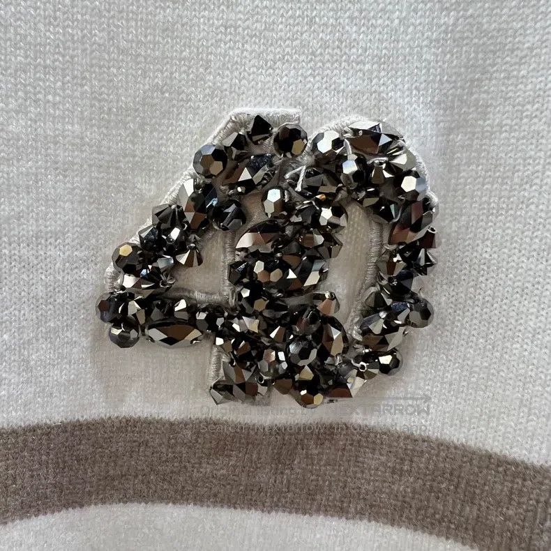 Brunello Cucinelli Brunello Cucinelli Striped beaded sequin cashmere short-sl Size XS / US 0-2 / IT 36-38 - 6 Thumbnail