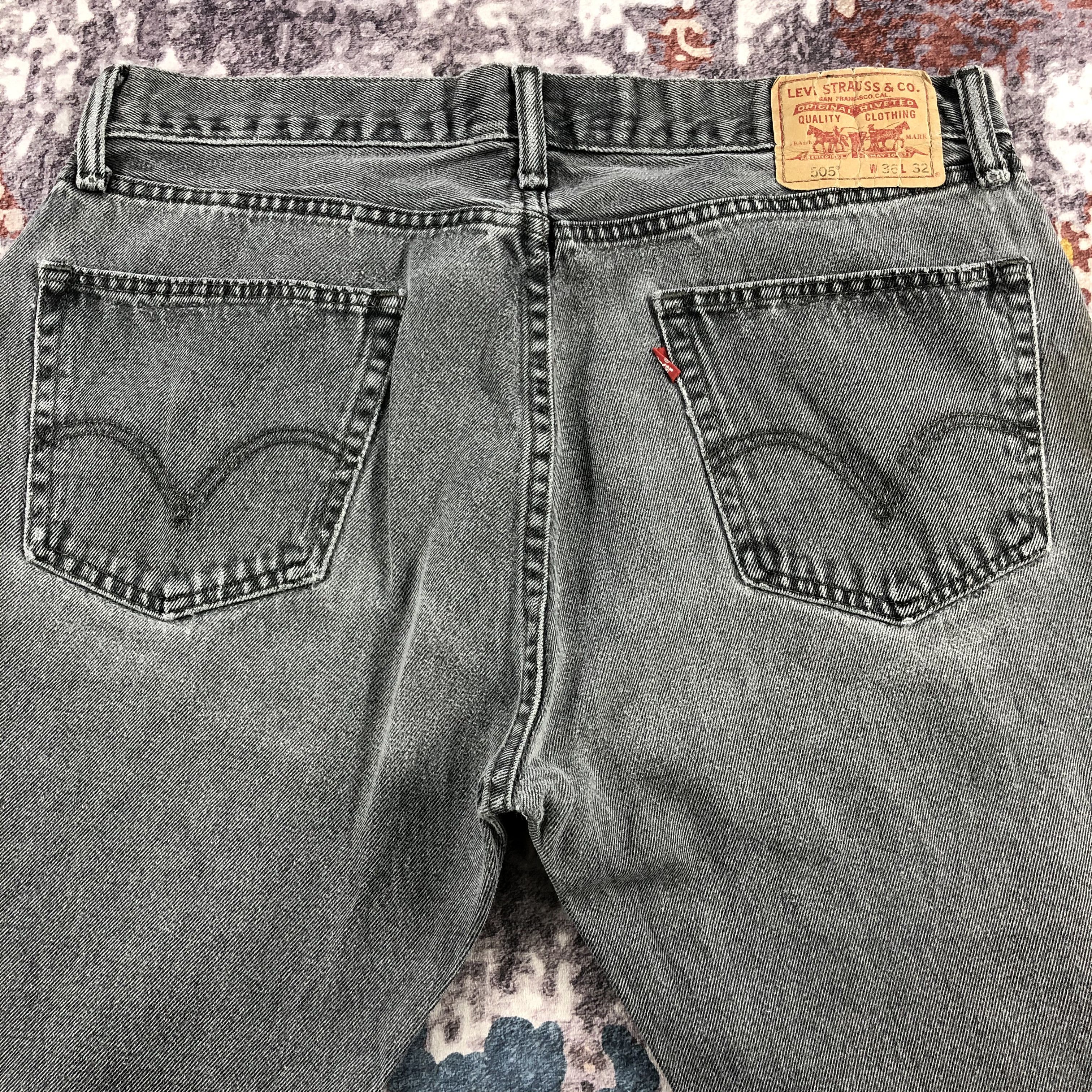 Levi's × Vintage Vintage Levis 505 Faded Black Jeans-JM2679 Size US 36 / EU 52 - 5 Thumbnail