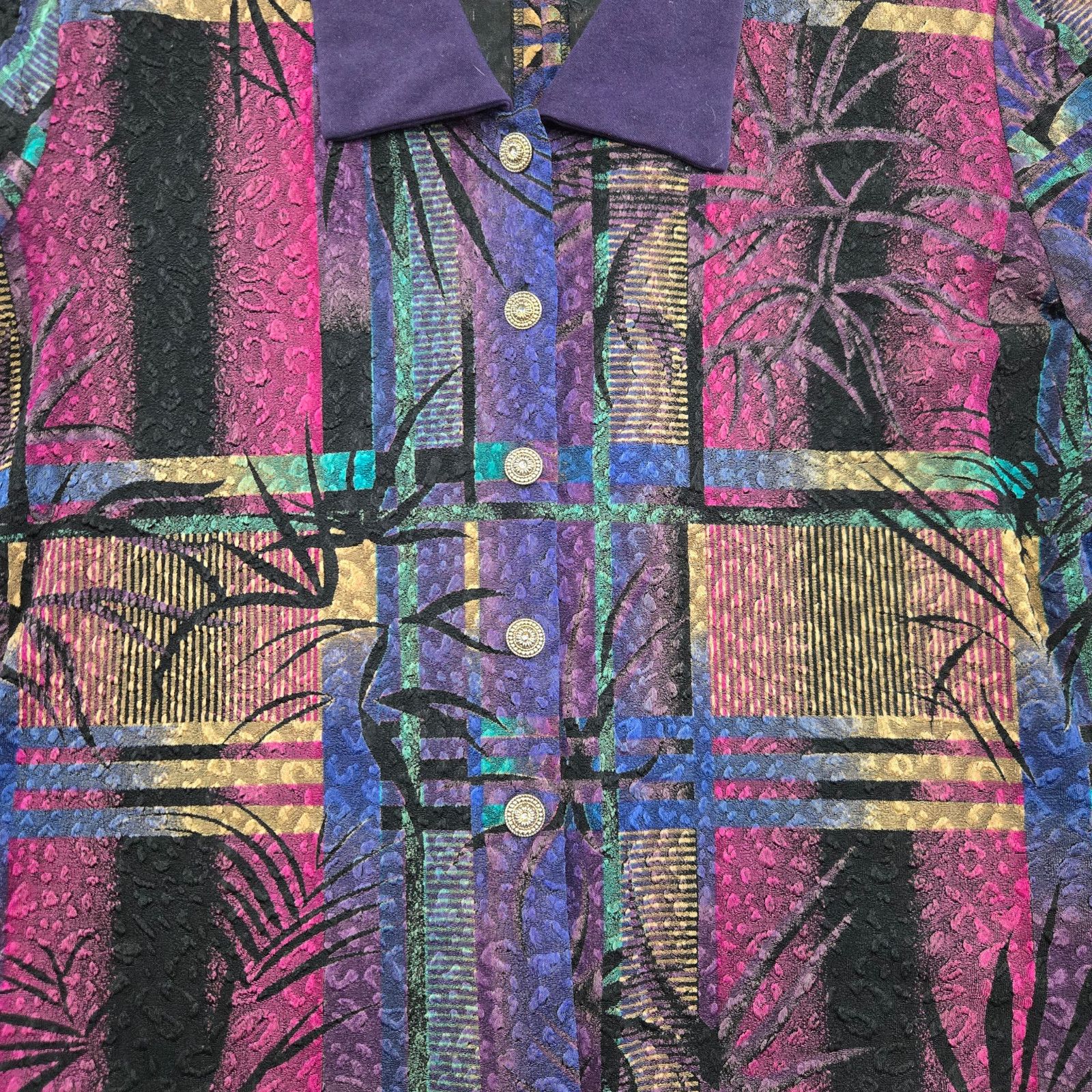 Vintage Vintage Purple Jacquard Dress Set Jacket Set Size 12 Size XL / US 12-14 / IT 48-50 - 10 Thumbnail