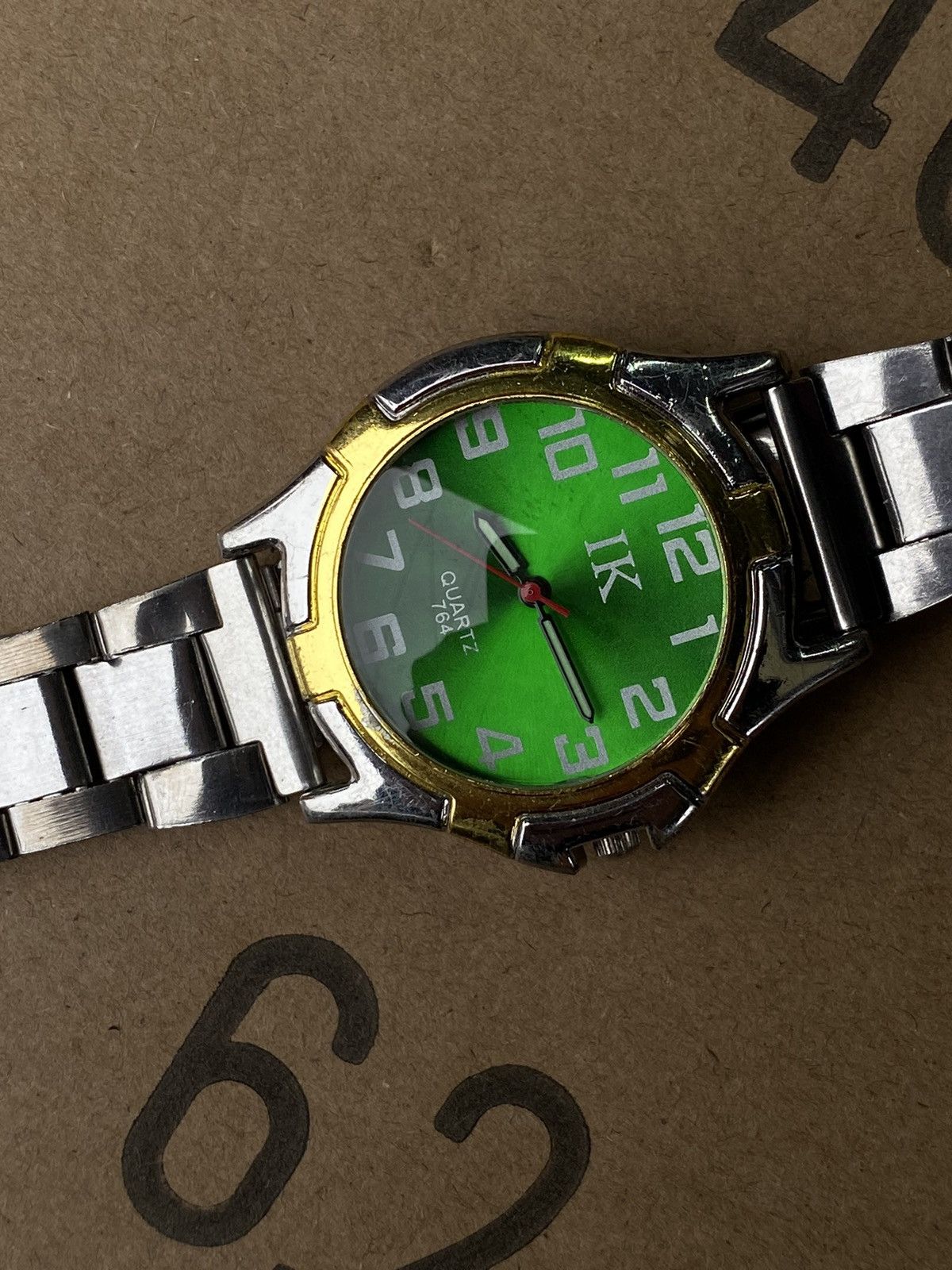 Vintage Green Dial Sport Watch with Gold Accent - Japanese Brand Size ONE SIZE - 6 Thumbnail