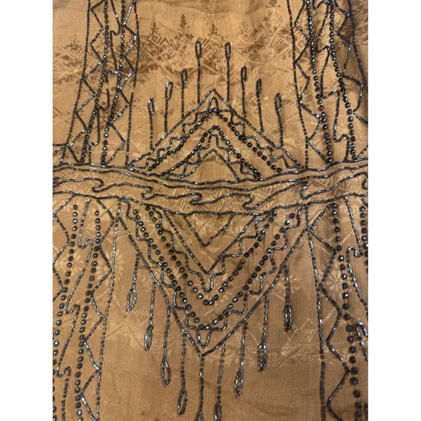 Free People Free People Dress TanBeaded Accents Boho Mini Dress Size S / US 4 / IT 40 - 6 Thumbnail