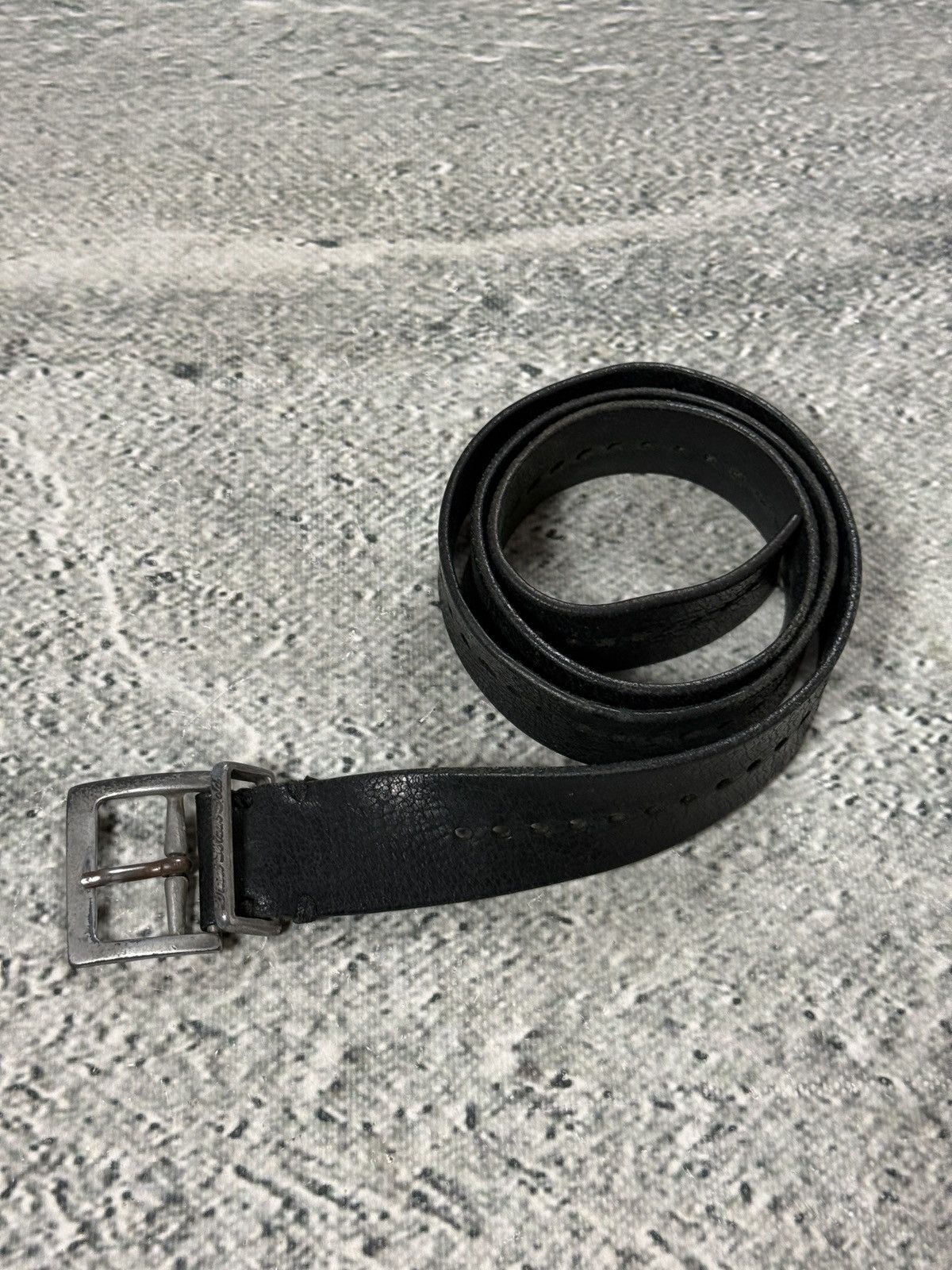 Diesel Diesel leather belt big buckle Y2K black basic gold silver Size 34 - 1 Thumbnail