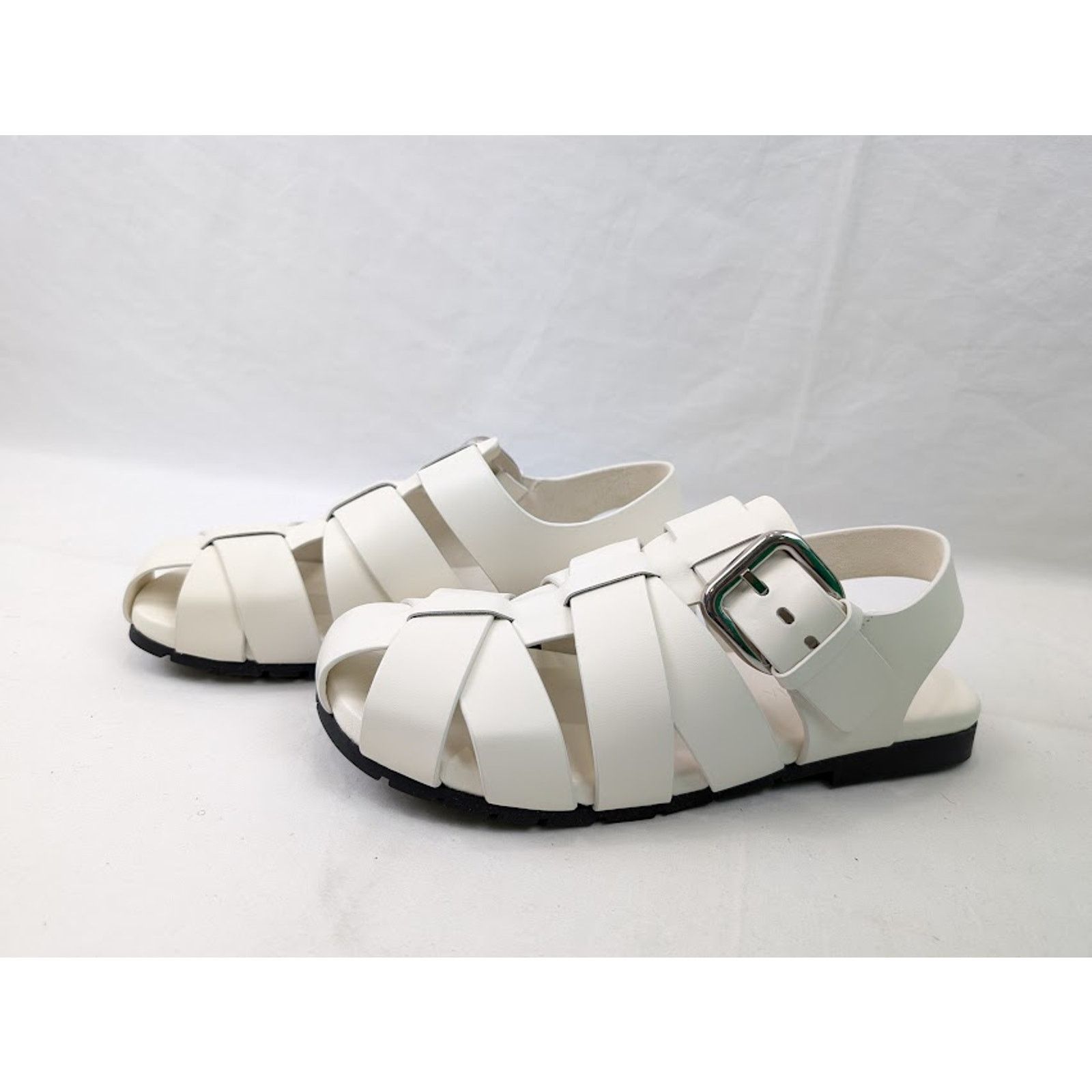 Bottega Veneta o1rshd1 Q: 2 / Calfskin Rubber Sole City Sandal in White Size US 11 / EU 44 - 17 Thumbnail