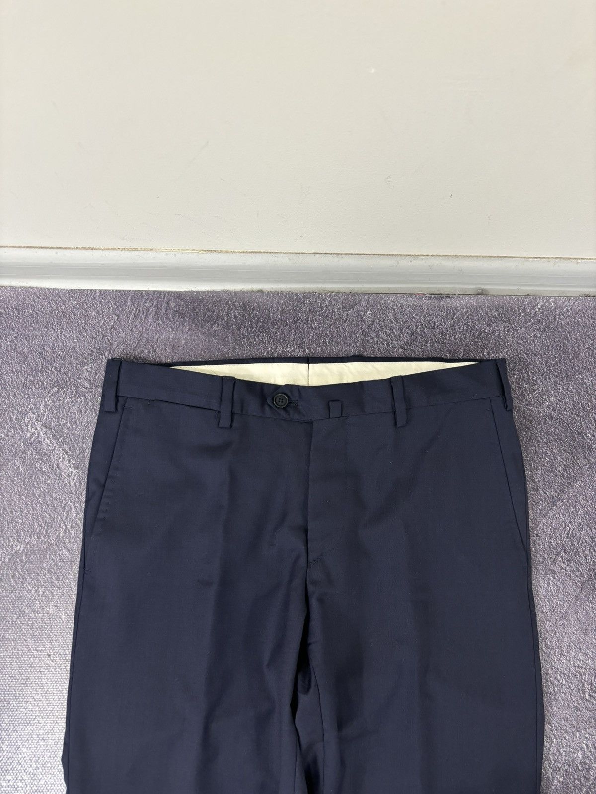 Other De Petrillo Napoli Gaiola Navy Blue Italian Luxury Wool Suit Size 46R - 16 Thumbnail