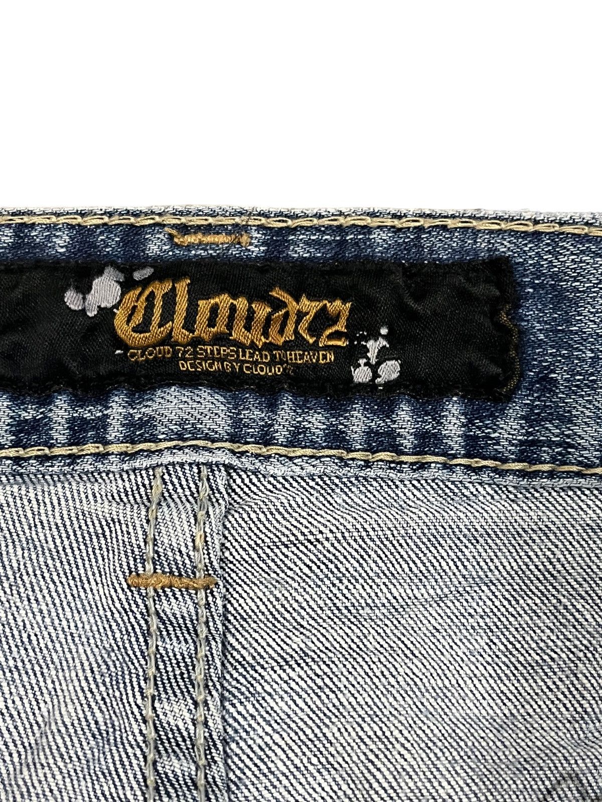Ed Hardy Vintage Cloud 72 Faded Distressed Punk Denim Size US 31 - 7 Thumbnail