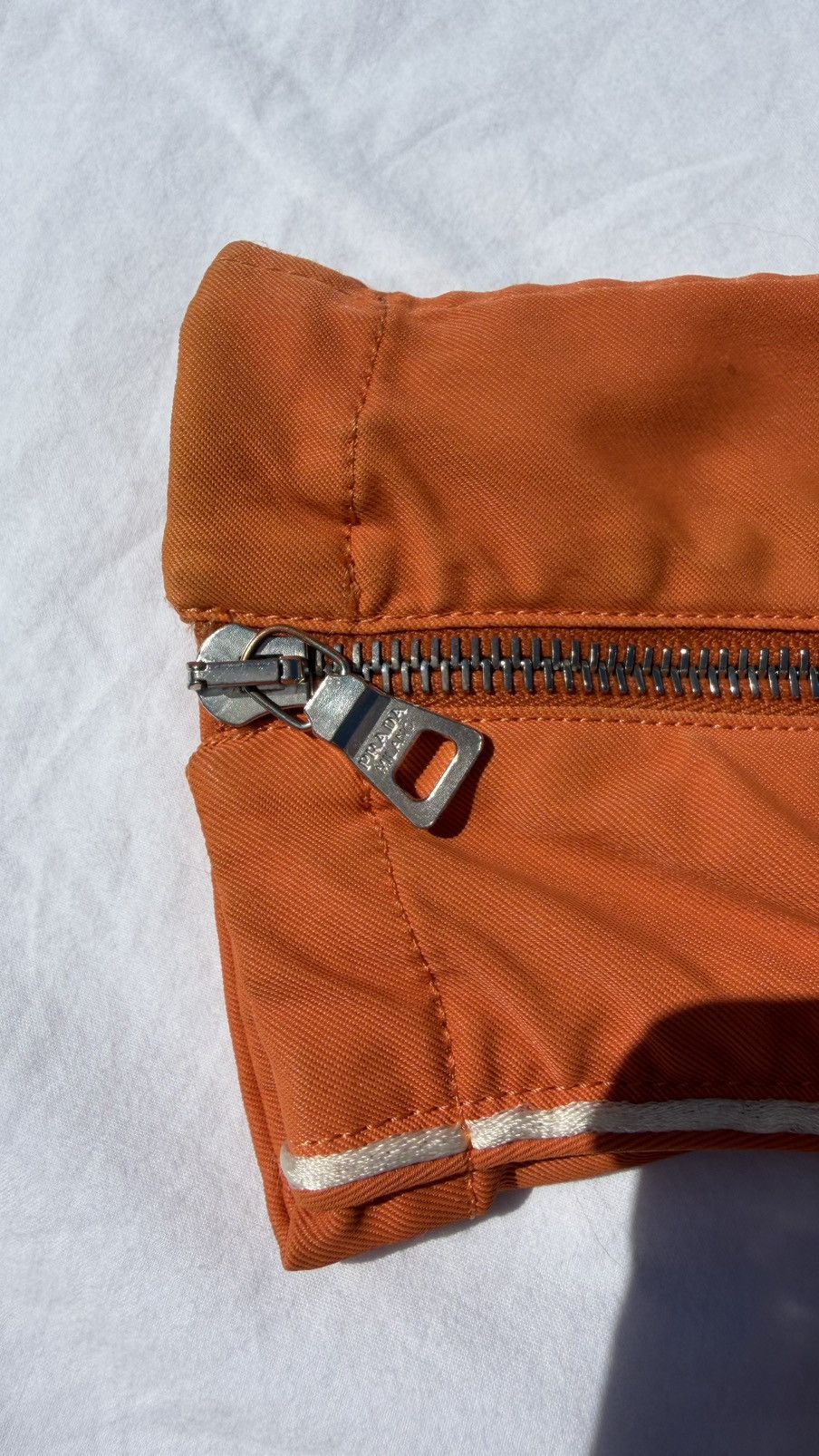Prada SS2002 Prada Orange Nylon Biker Jacket Size US XS / EU 42 / 0 - 16 Thumbnail
