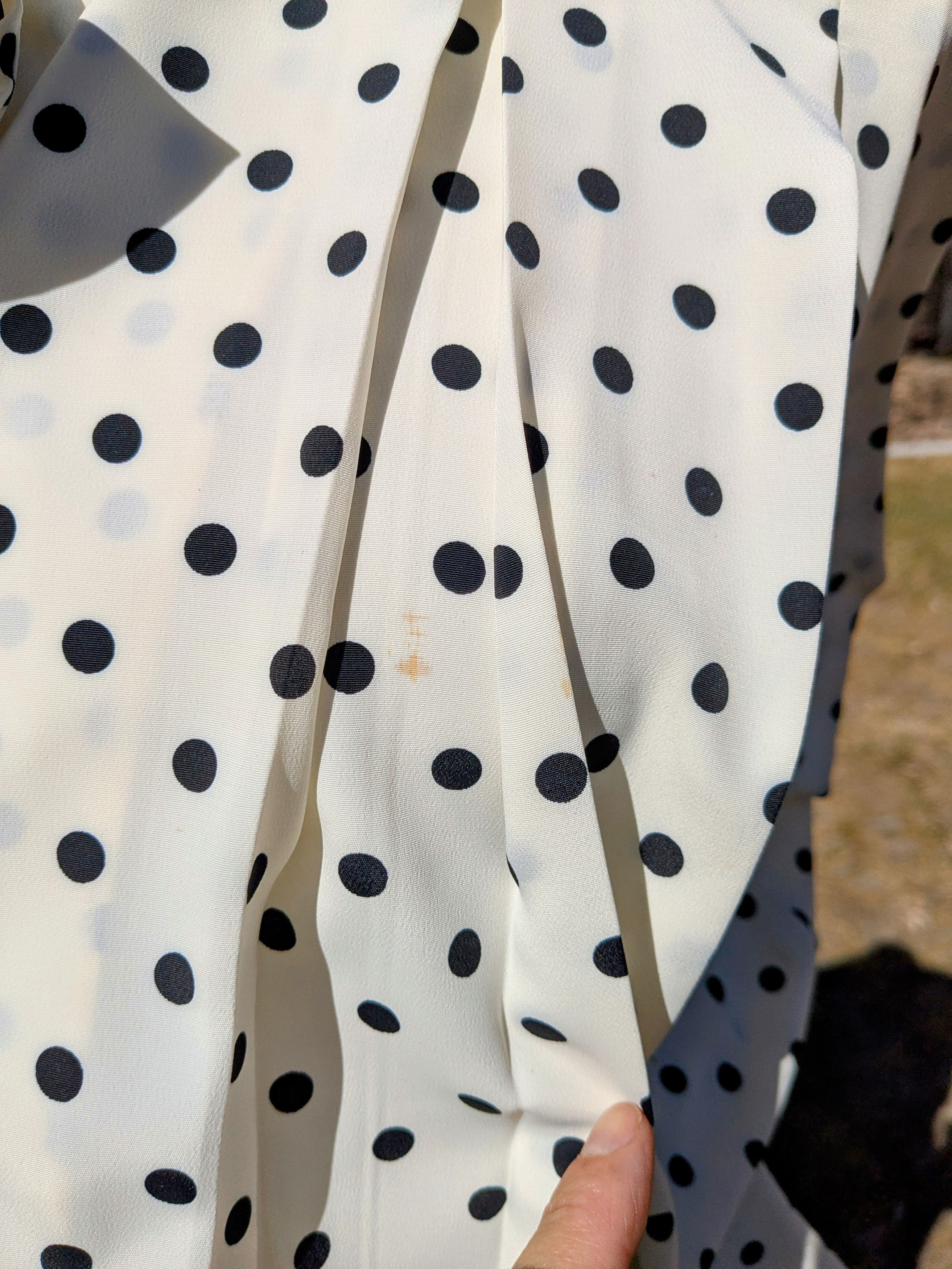 Vintage 1980 Original Fashion Retro Polka Dot 2pc Blouse & Skirt Set Size M / US 6-8 / IT 42-44 - 9 Thumbnail