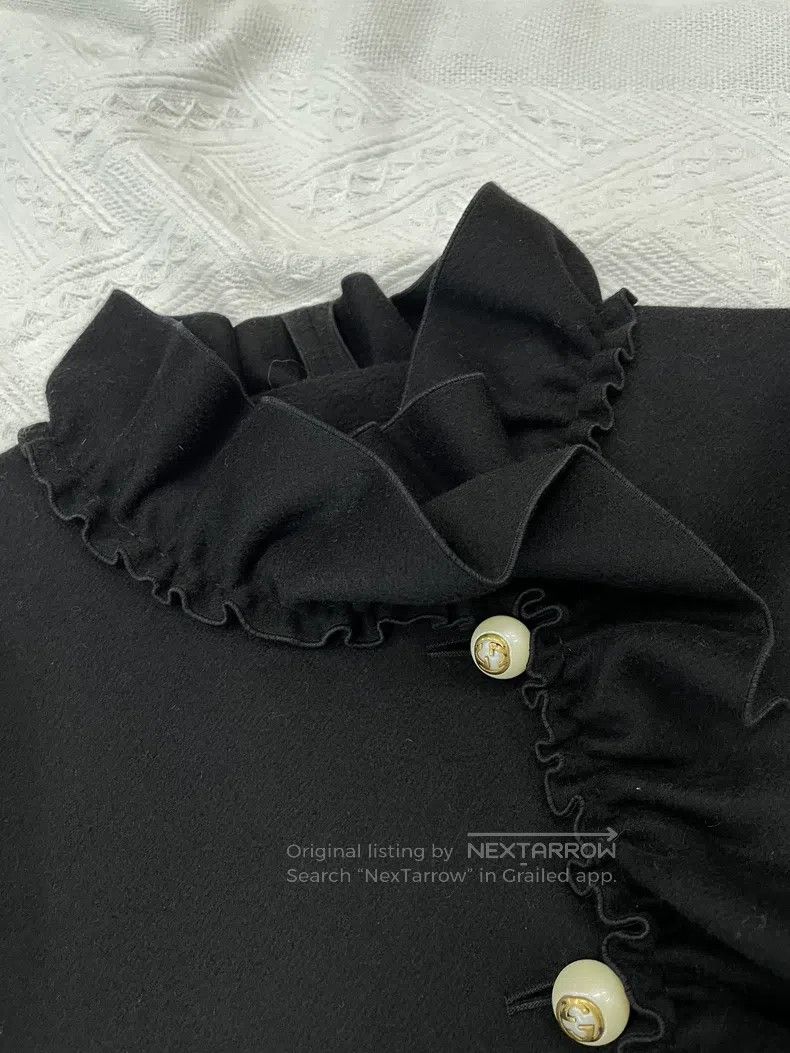 Gucci Gucci Black pearl buckle wool coat Size M / US 6-8 / IT 42-44 - 3 Thumbnail