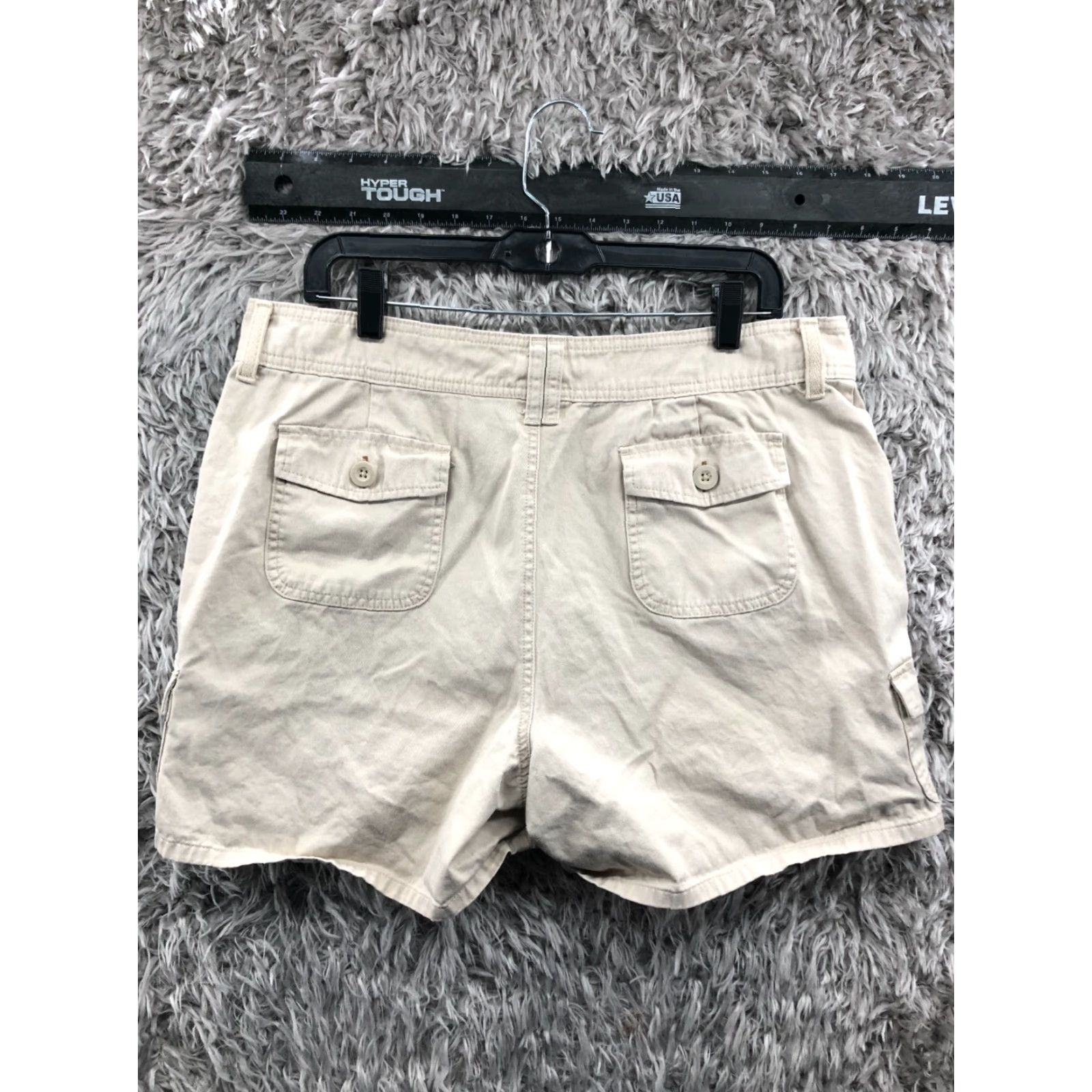 Lee Lee Cargo Shorts Womens Size 16 Mid Rise Medium Wash Beige Casual 5-Pocket Design Regular Fit Cotton Denim? Size 38" / US 16 / IT 52 - 6 Thumbnail