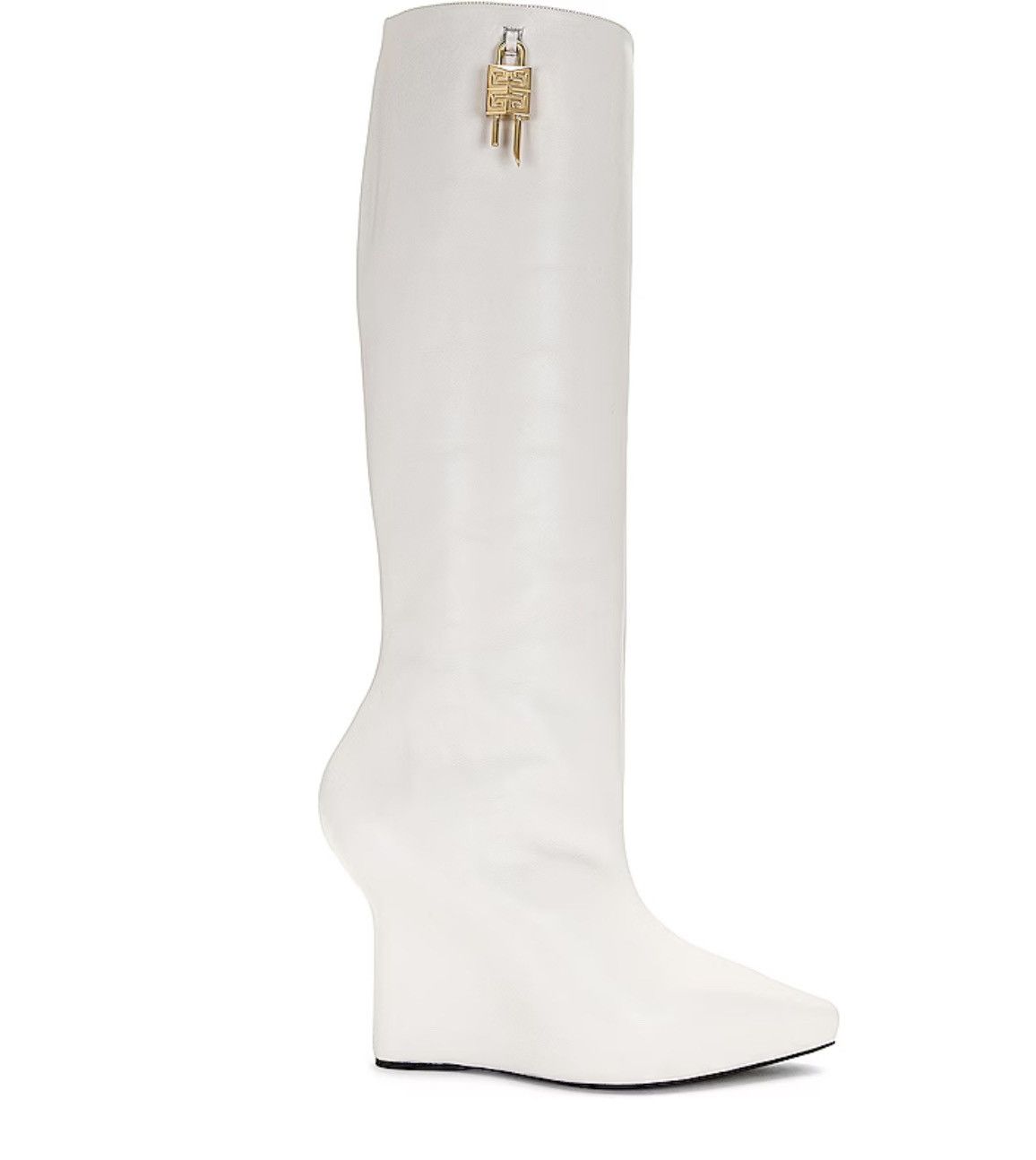 image of New Givenchy G-Lock High White Leather Boot, Women's (Size 8.5)