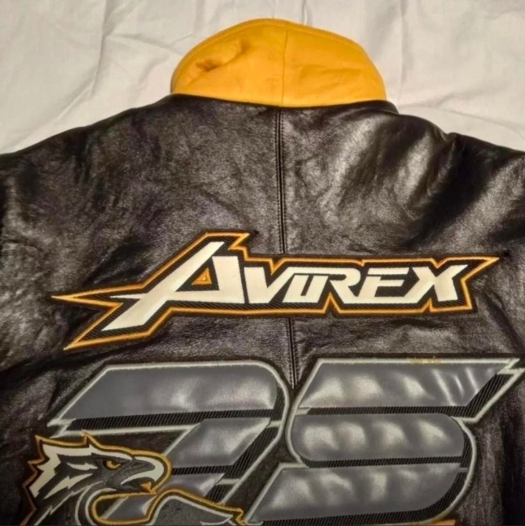 Avirex Rare Vintage Avirex Black Leather Racing Bomber 4XL Size US XXL / EU 58 / 5 - 3 Thumbnail