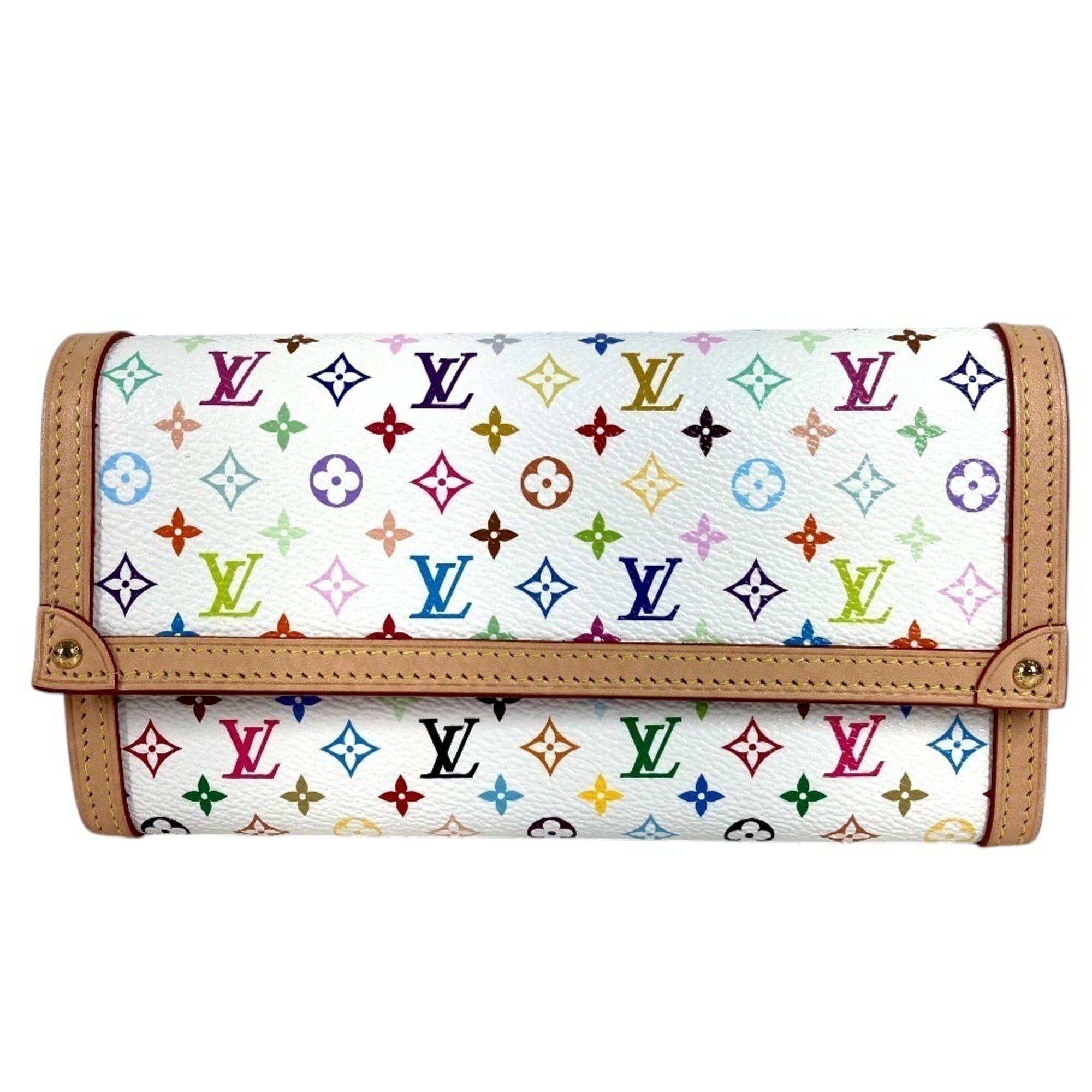 Louis Vuitton LOUIS VUITTON M13397 Japan Limited Edition LV™ Monogram Multicolor Portefeuille Sarah NM Flap Long Wallet, Canvas, Men's/Women's, Blanc White, Like New Size ONE SIZE - 1 Thumbnail