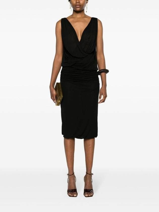 Saint Laurent Paris o1s1wg110925 779418 Mini Dress in Black Size XS / US 0-2 / IT 36-38 - 3 Thumbnail