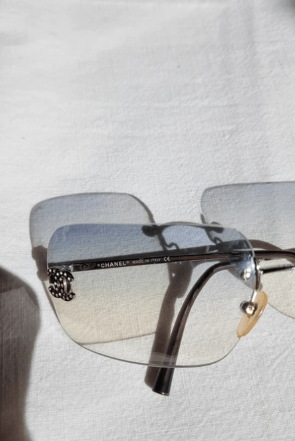 Chanel CHANEL Sunglasses 4017-D Mask Rimless Rhinestone Vintage Size ONE SIZE - 9 Thumbnail