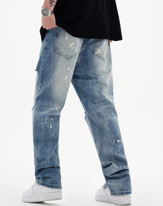 Japanese Brand × Jean Trendy straight loose versatile trendy hip-hop ripped jeans Size US 32 / EU 48 - 4 Thumbnail