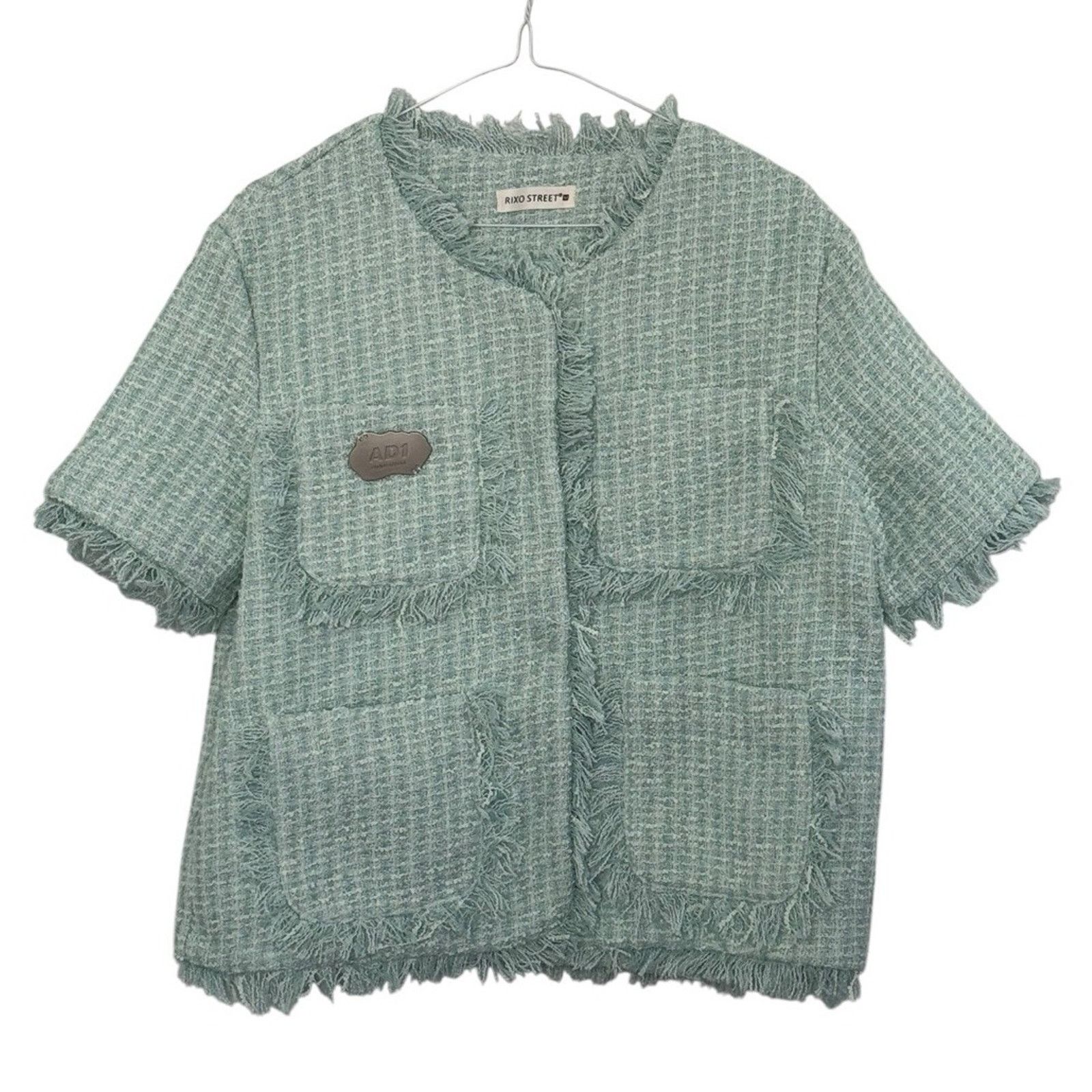 Other RIXO STREET Mint Tweed Wool Fringe Designer Blazer Jacket M Size M / US 6-8 / IT 42-44 - 2 Thumbnail