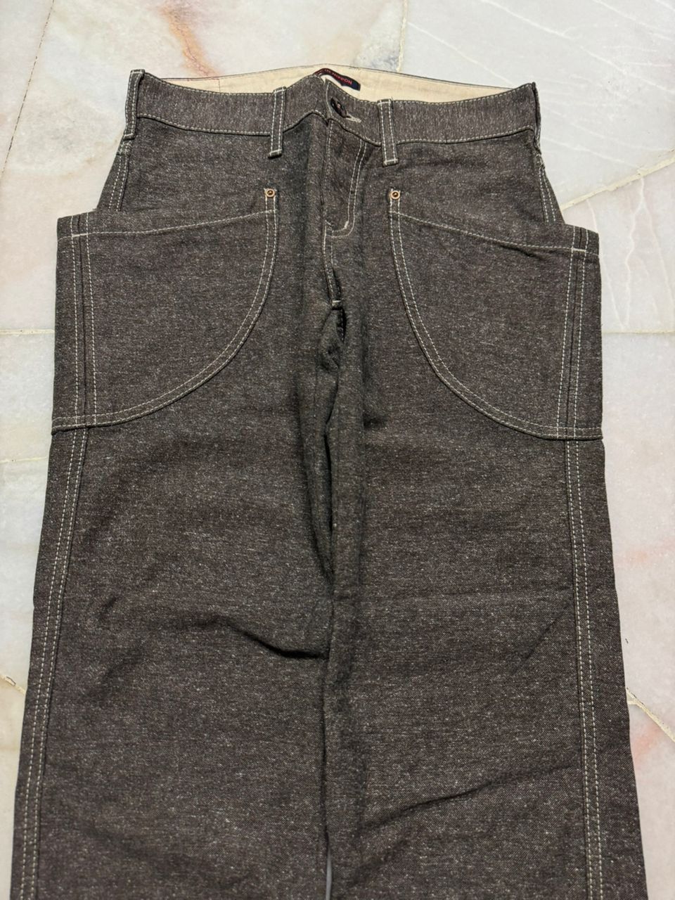Beauty Beast 💥Sick💥Rare 90s Et NippoN Big Pocket Wool Brown Pants Japan Size US 27 - 3 Thumbnail