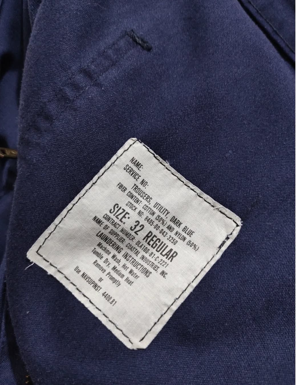 Other × Vintage US Navy Trousers Utility Dark Blue 80s Pants Size US 31 - 6 Thumbnail
