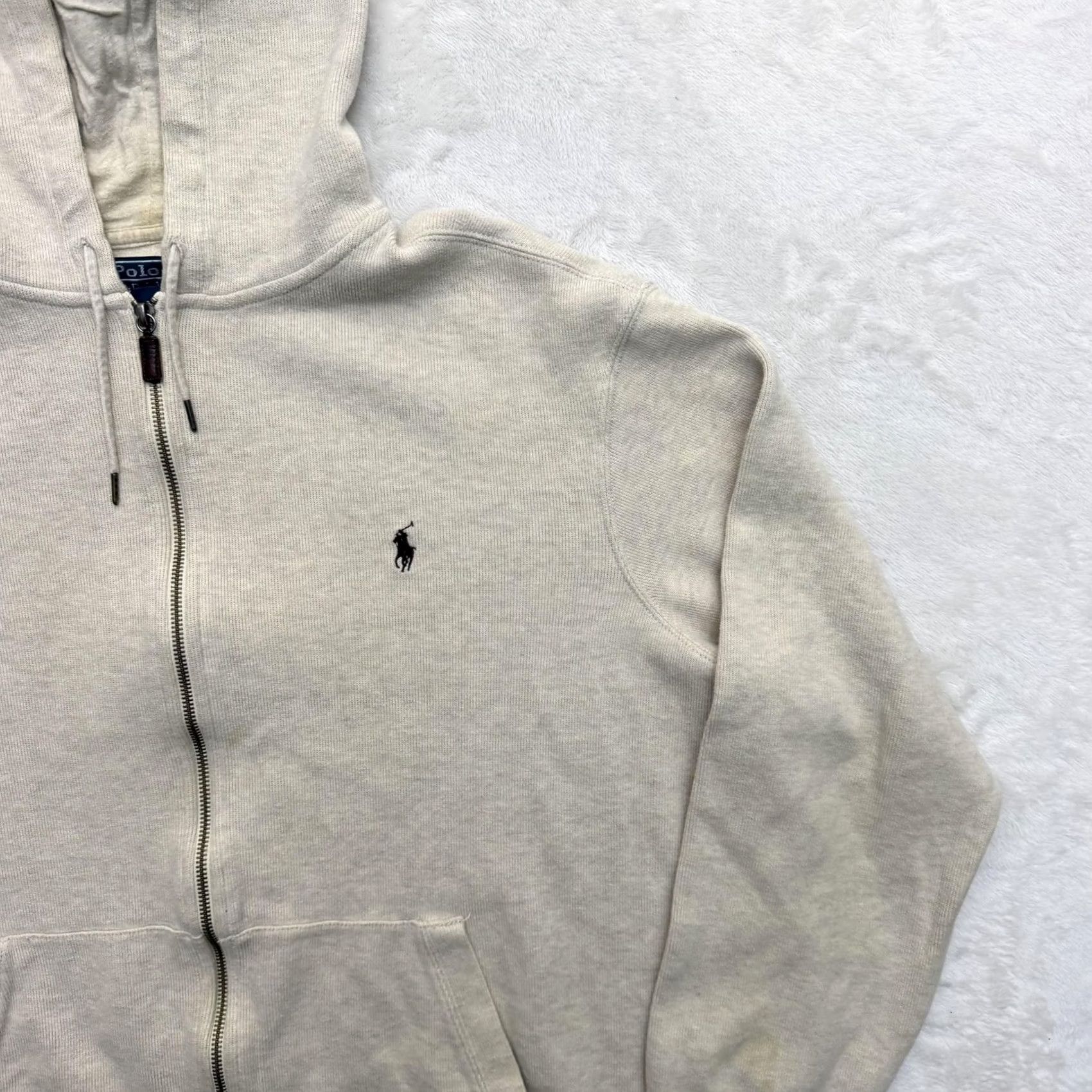 Polo Ralph Lauren Polo Ralph Lauren Hoodie Jacket 2XL Beige Full Zip Fleece Polo Logo Embroidered Sweatshirt Mens Size US XXL / EU 58 / 5 - 3 Thumbnail