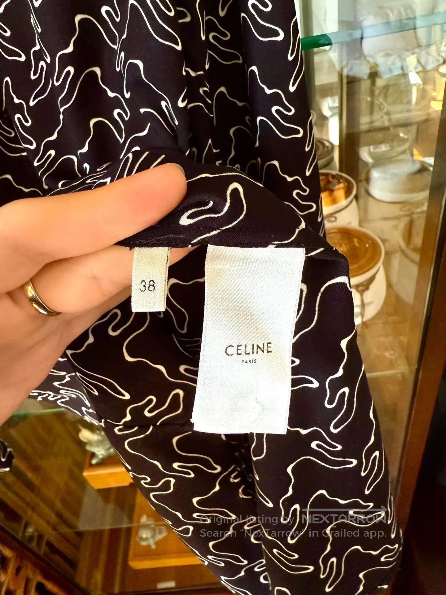 Celine celine black and white silk shirt. Size M / US 6-8 / IT 42-44 - 7 Thumbnail