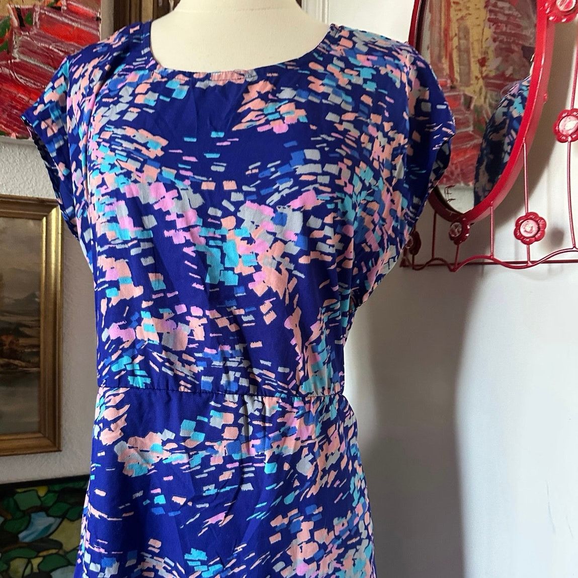 Passport passport blue pink short sleeve mini dress Size S / US 4 / IT 40 - 2 Thumbnail