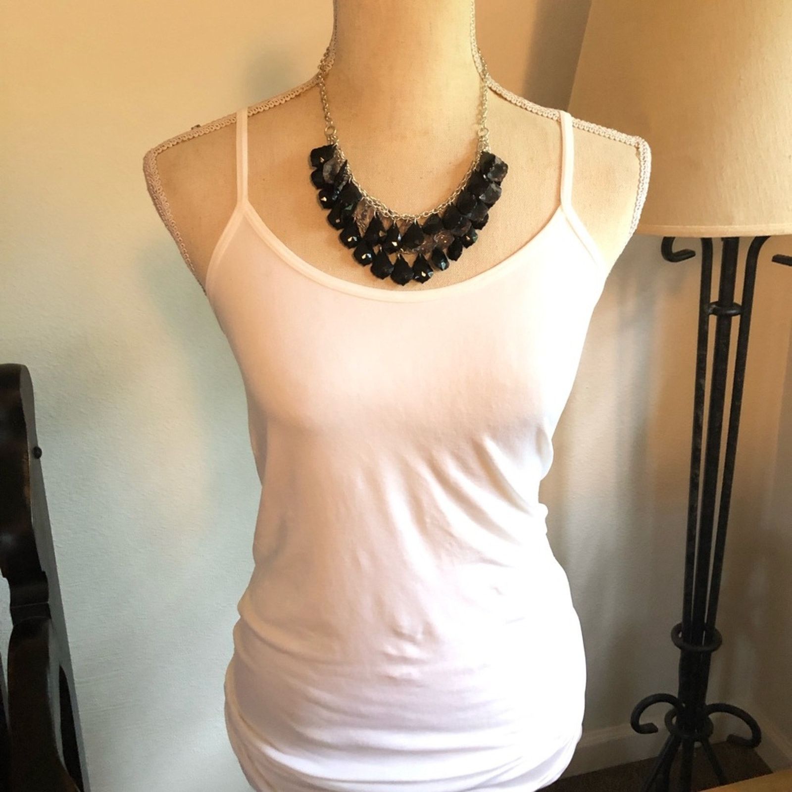 Jewelry Triple row faceted chandelier gem layered elegant necklace Size ONE SIZE - 3 Thumbnail