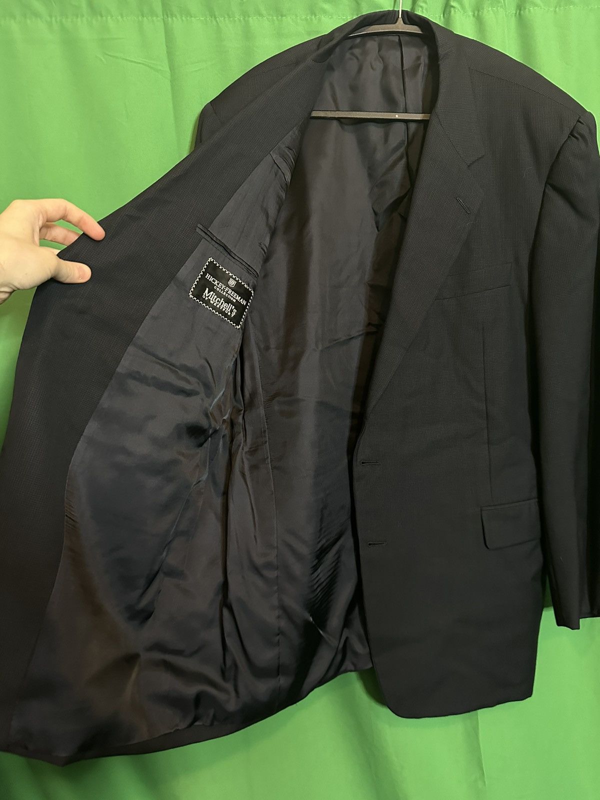 Hickey Freeman × Loro Piana Super 120s Tasmanian wool navy blue blazer Size 46L - 7 Thumbnail