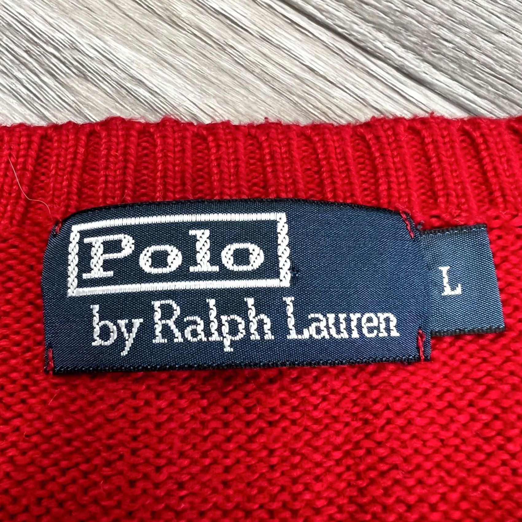Polo Ralph Lauren Polo Ralph Lauren Sweater Mens L Red Vtg Knit Pullover Crew Neck Men Size Size US L / EU 52-54 / 3 - 5 Thumbnail