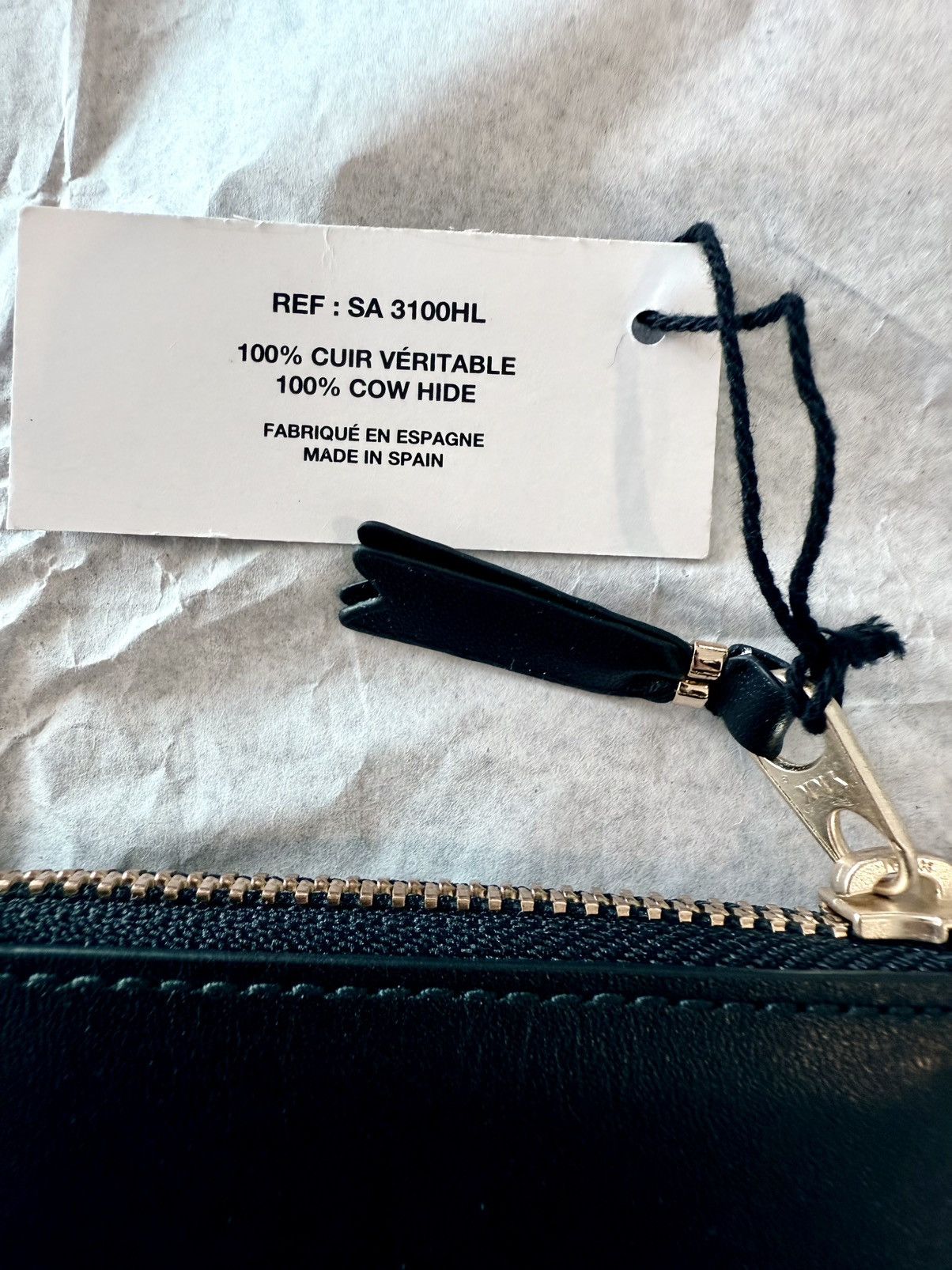 Comme des Garcons × Comme des Garcons Homme × Comme des Garcons Homme Plus New CDG Black Leather Wallet with Huge Logo Slim Corner Zip Size ONE SIZE - 4 Thumbnail