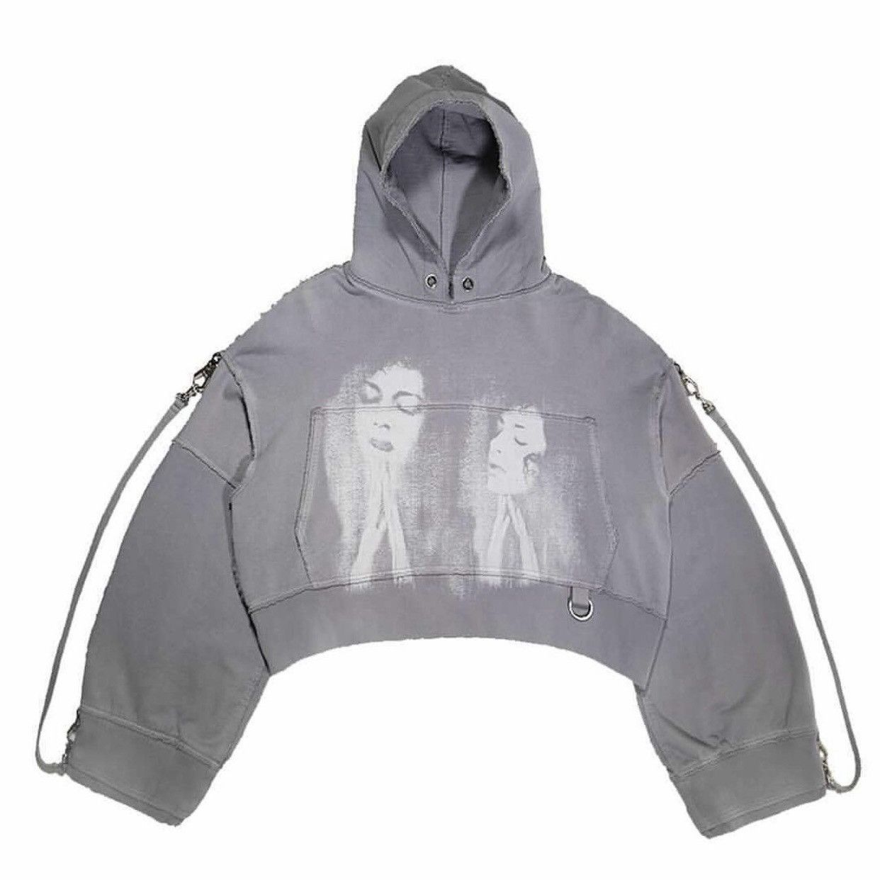 SHINE LUXURY RARE “MARTYR LOREM” Cropped Bondage Hoodie - Light Lavander Size US L / EU 52-54 / 3 - 1 Thumbnail