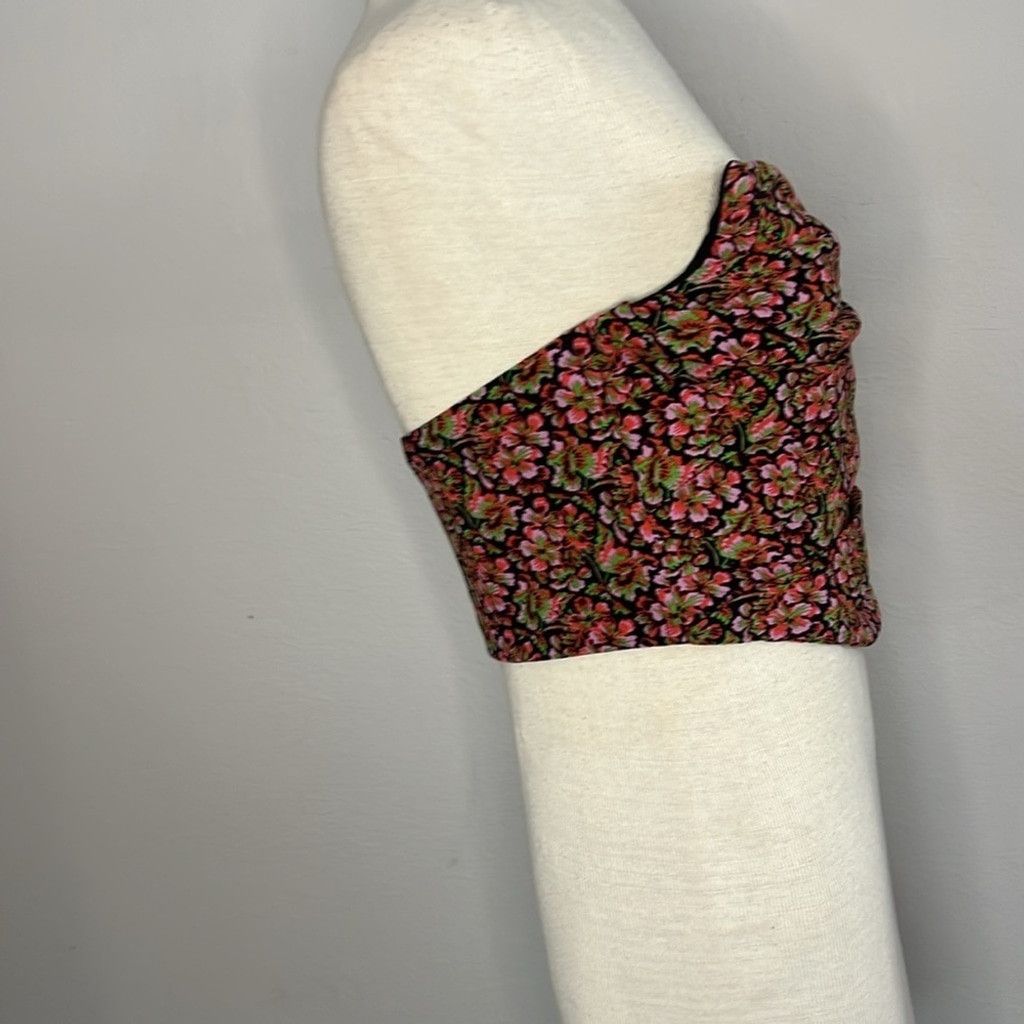Zara Zara Women's Black and Pink Floral Corset Size M / US 6-8 / IT 42-44 - 3 Thumbnail