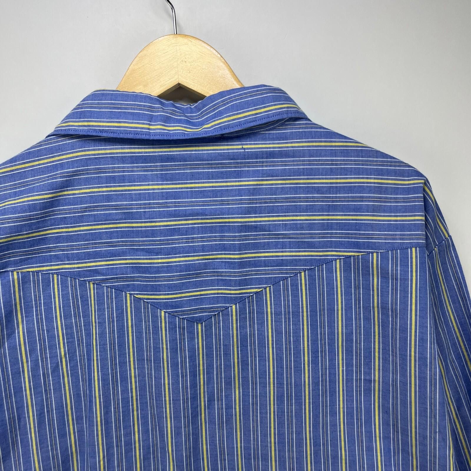 Wrangler Vintage 90s Wrangler Striped Pearl Snap Button Shirt 2XL Size US XXL / EU 58 / 5 - 12 Thumbnail