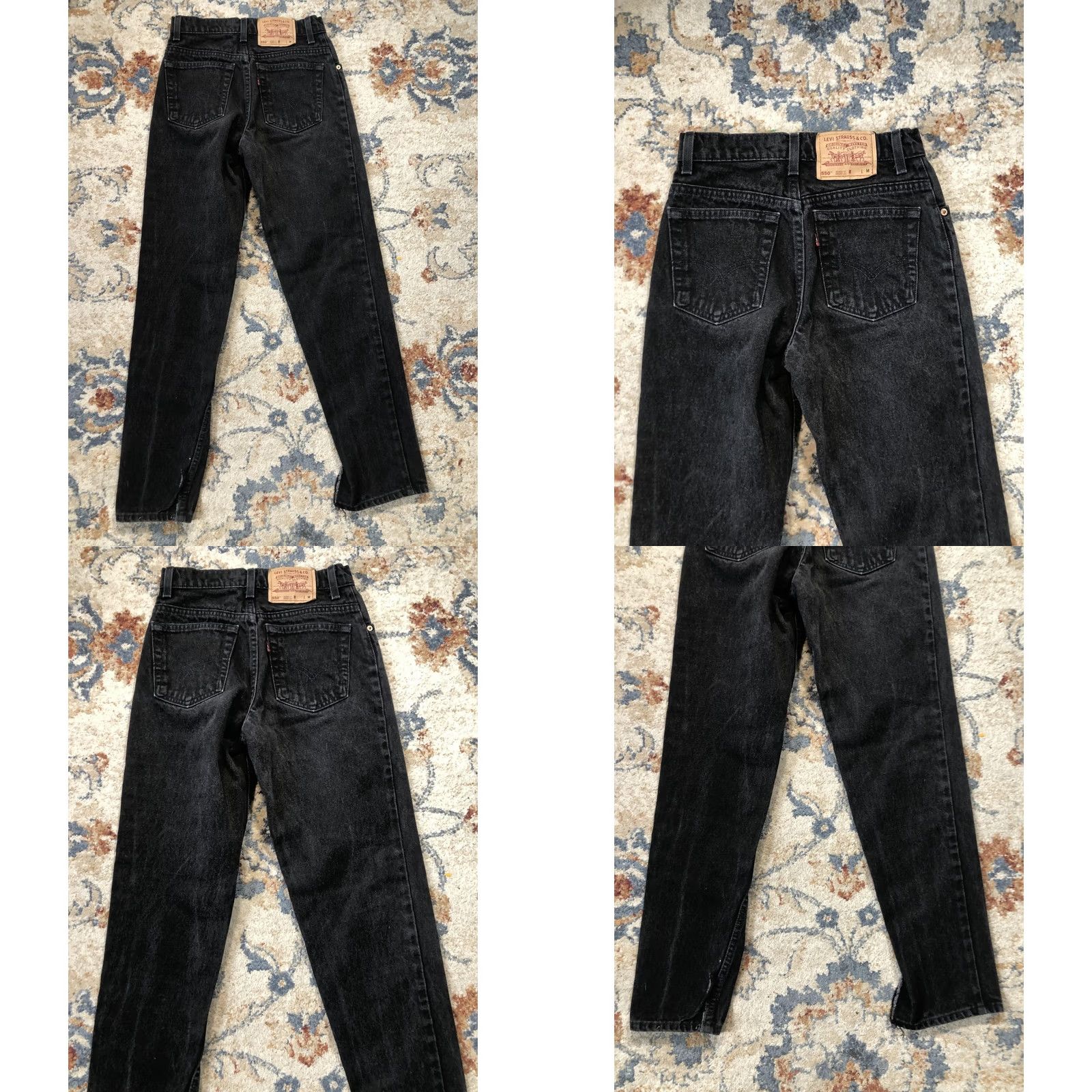 Levi's VINTAGE Levis 550 Jeans Womens 5 Medium Black Relaxed Fit Tapered Made USA 90s Size 27" / US 4 / IT 40 - 8 Thumbnail