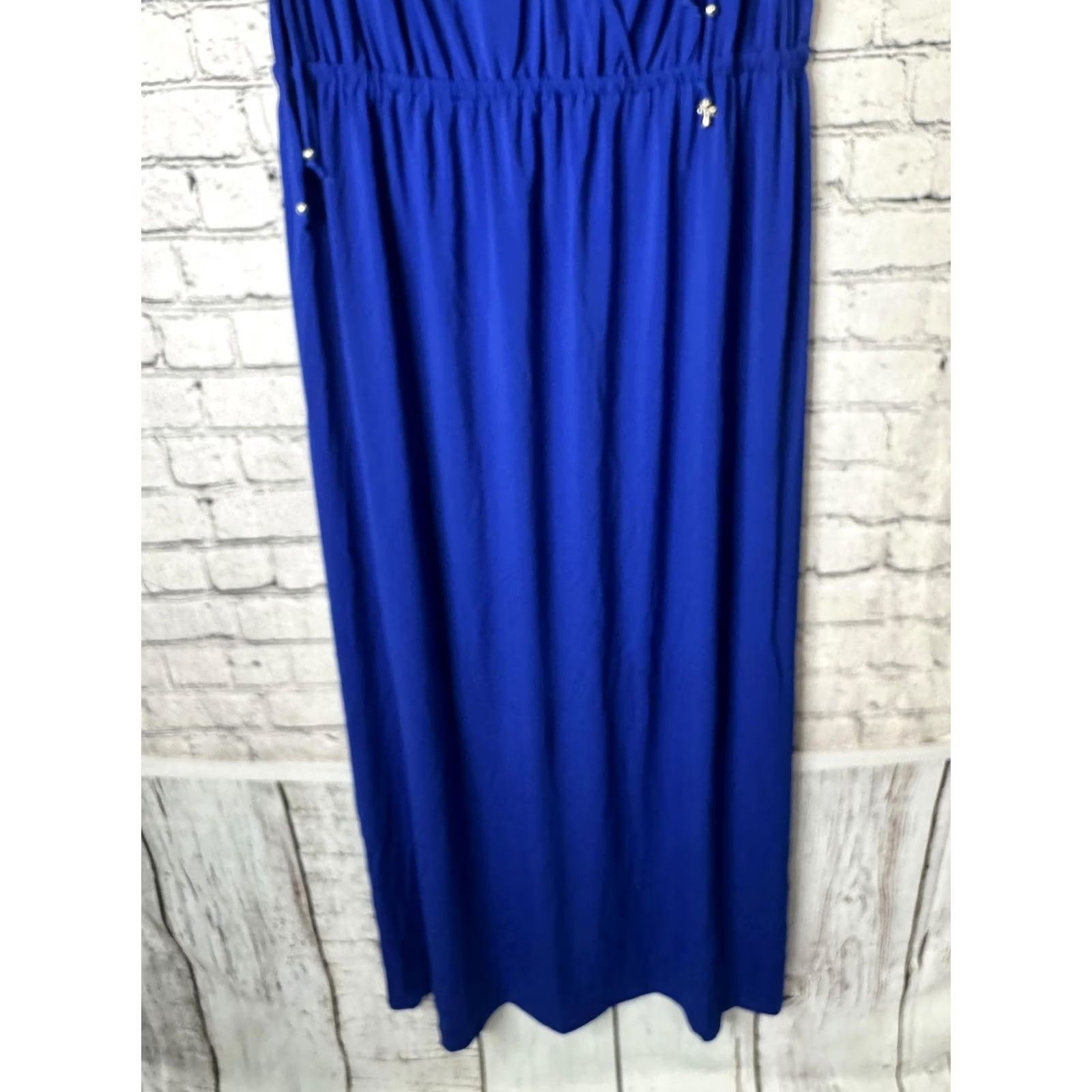 Vintage VINTAGE Island Republic Blue Maxi Dress Women's L Sleeveless Scoop Neck Cotton Casual Summer Dress Size L / US 10 / IT 46 - 5 Thumbnail