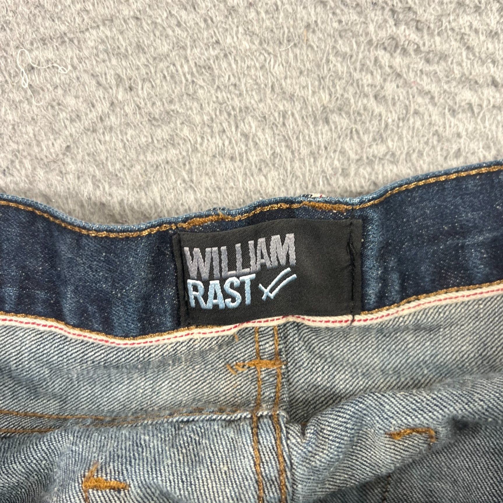 Denime William Rast Jeans Men 36x32 Blue Tapered Button Fly Selvedge Raw Denim Casual Size US 36 / EU 52 - 7 Thumbnail