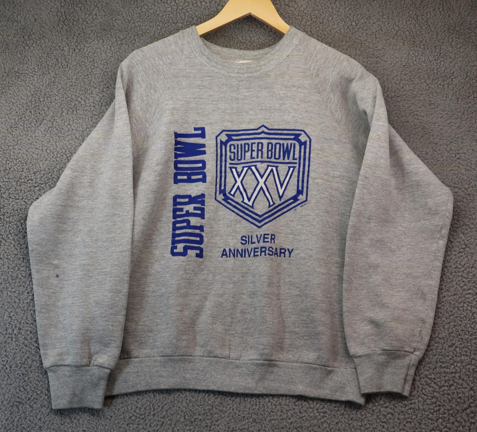 Vtg Super Bowl Sweater Men Large XXV 25 90s USA 1989 ! RARE
