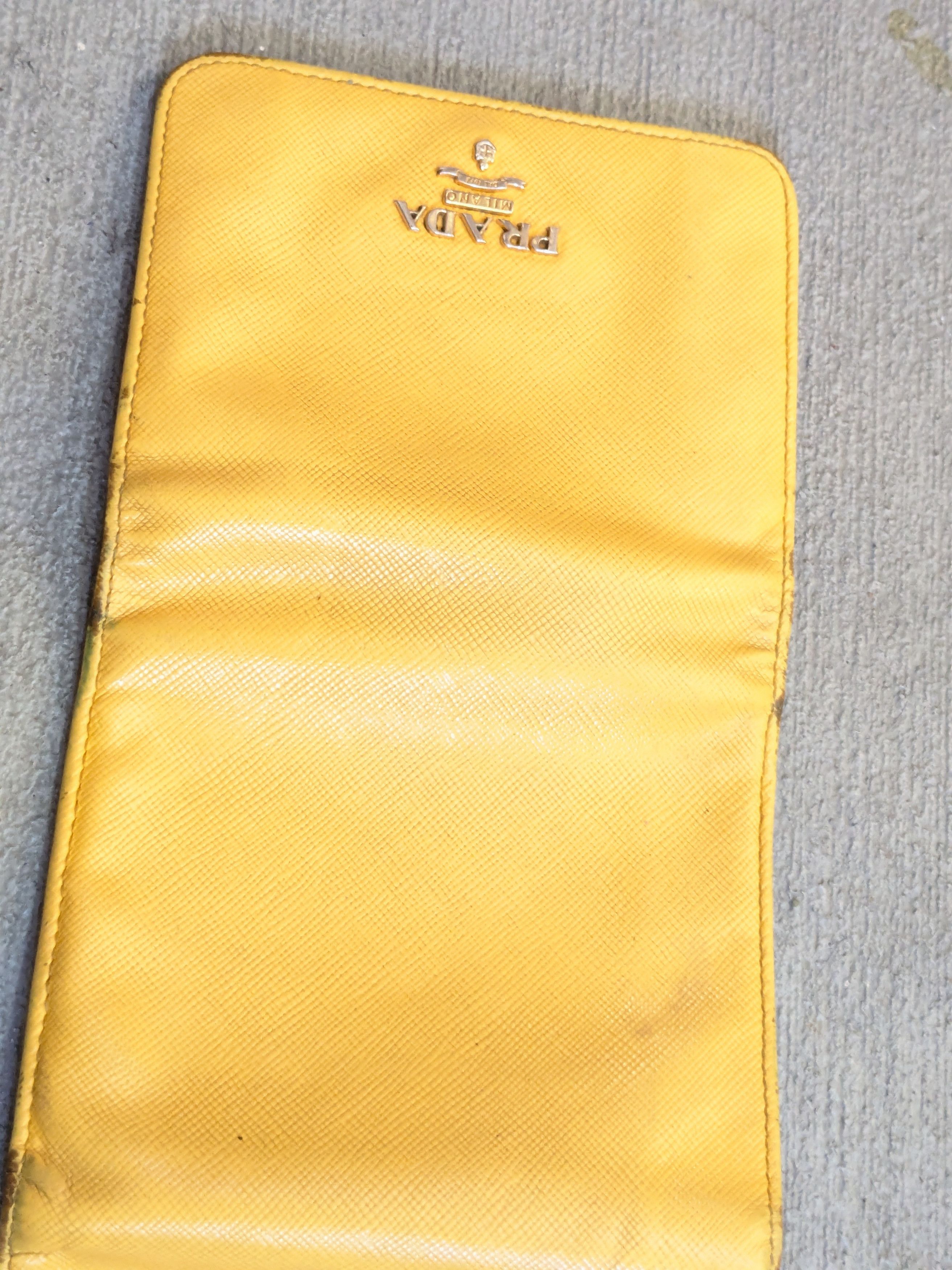 Prada Prada Wallet Yellow Leather Trifold Cardholder Y2K Size ONE SIZE - 8 Thumbnail