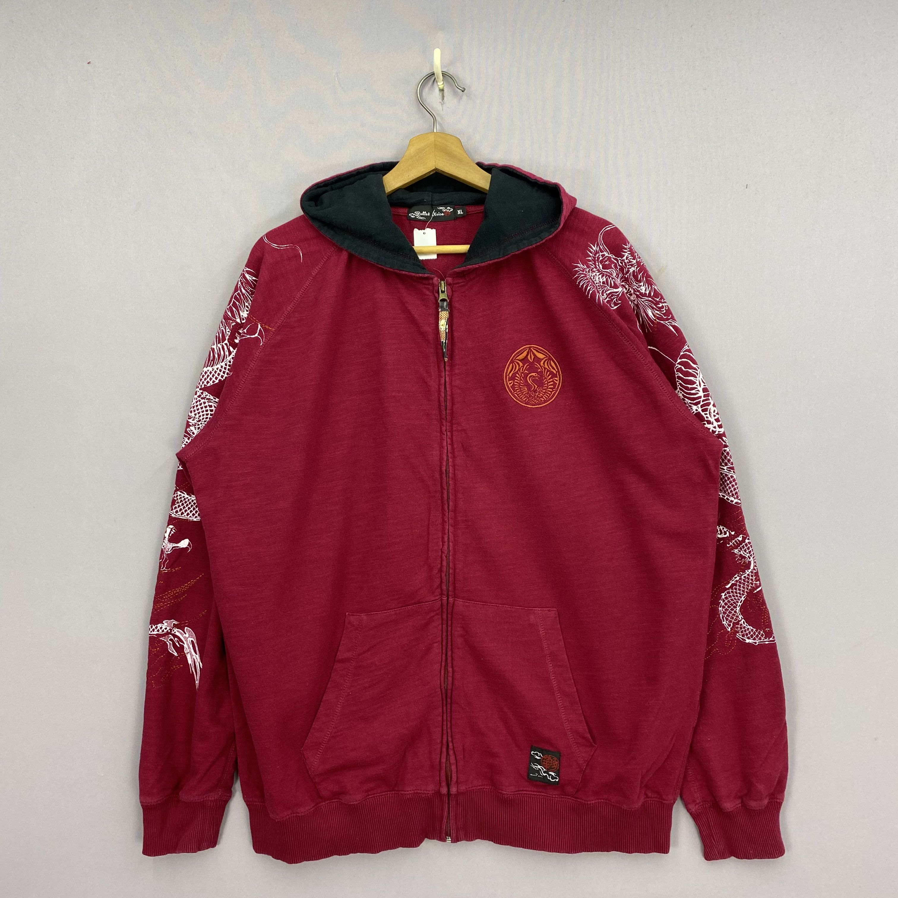 Japanese Brand Vintage DRAGON Sukajan Hoodie Sweater Zipper Sweatshirt Size US XL / EU 56 / 4 - 4 Thumbnail