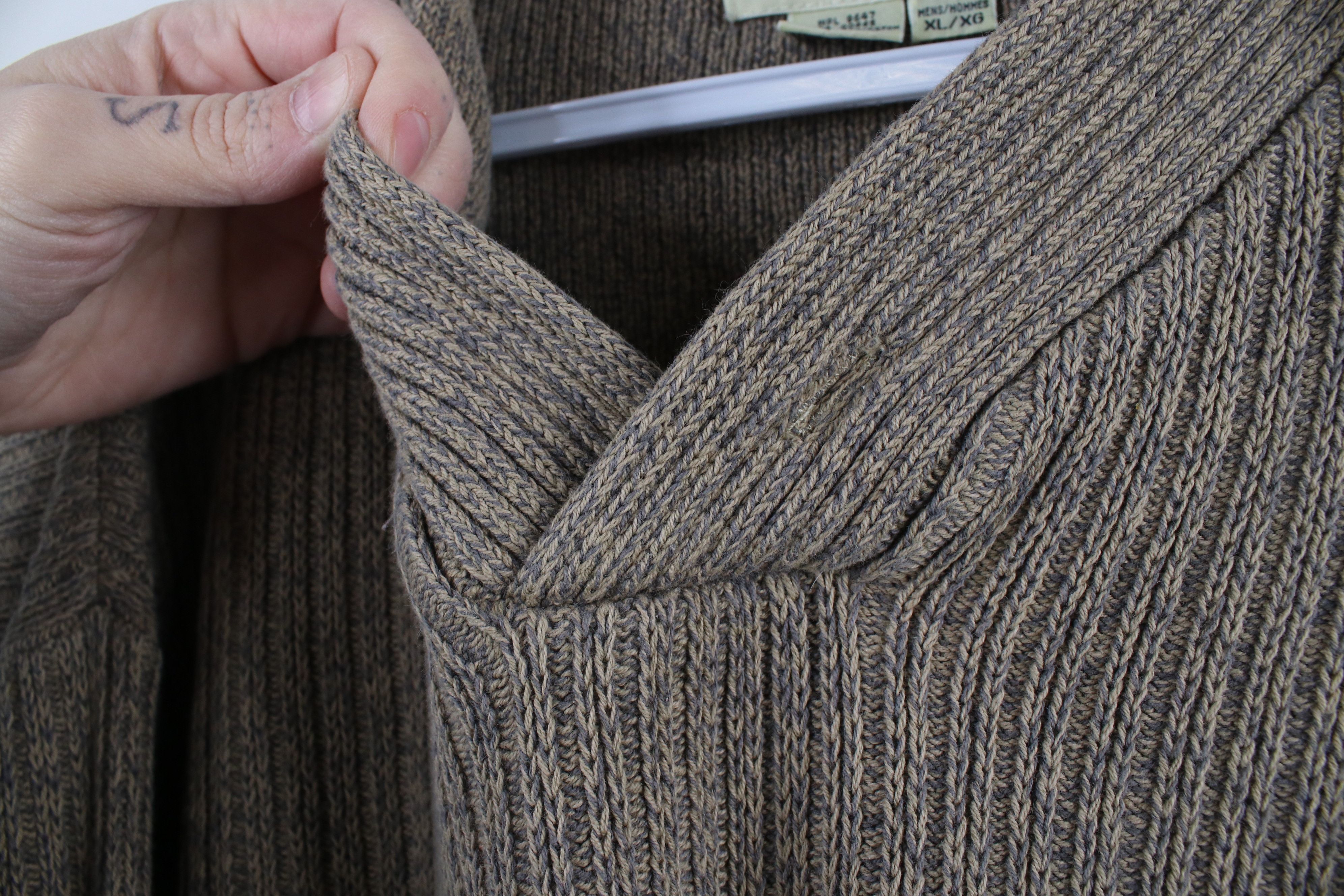 Eddie Bauer × Vintage Vintage 90s Eddie Bauer Ribbed Knit Pullover Sweater Beige Size US XL / EU 56 / 4 - 4 Thumbnail