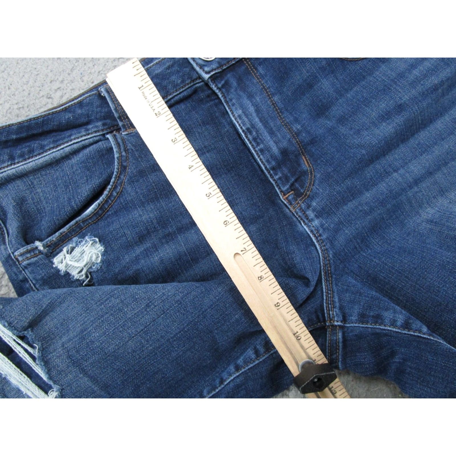 Vintage Maurices High Rise Denim Jeans Size L Regular Blue Stretch Ankle Distressed 5-Pocket Womens Jeans Size 36" / US 14 / IT 50 - 7 Thumbnail