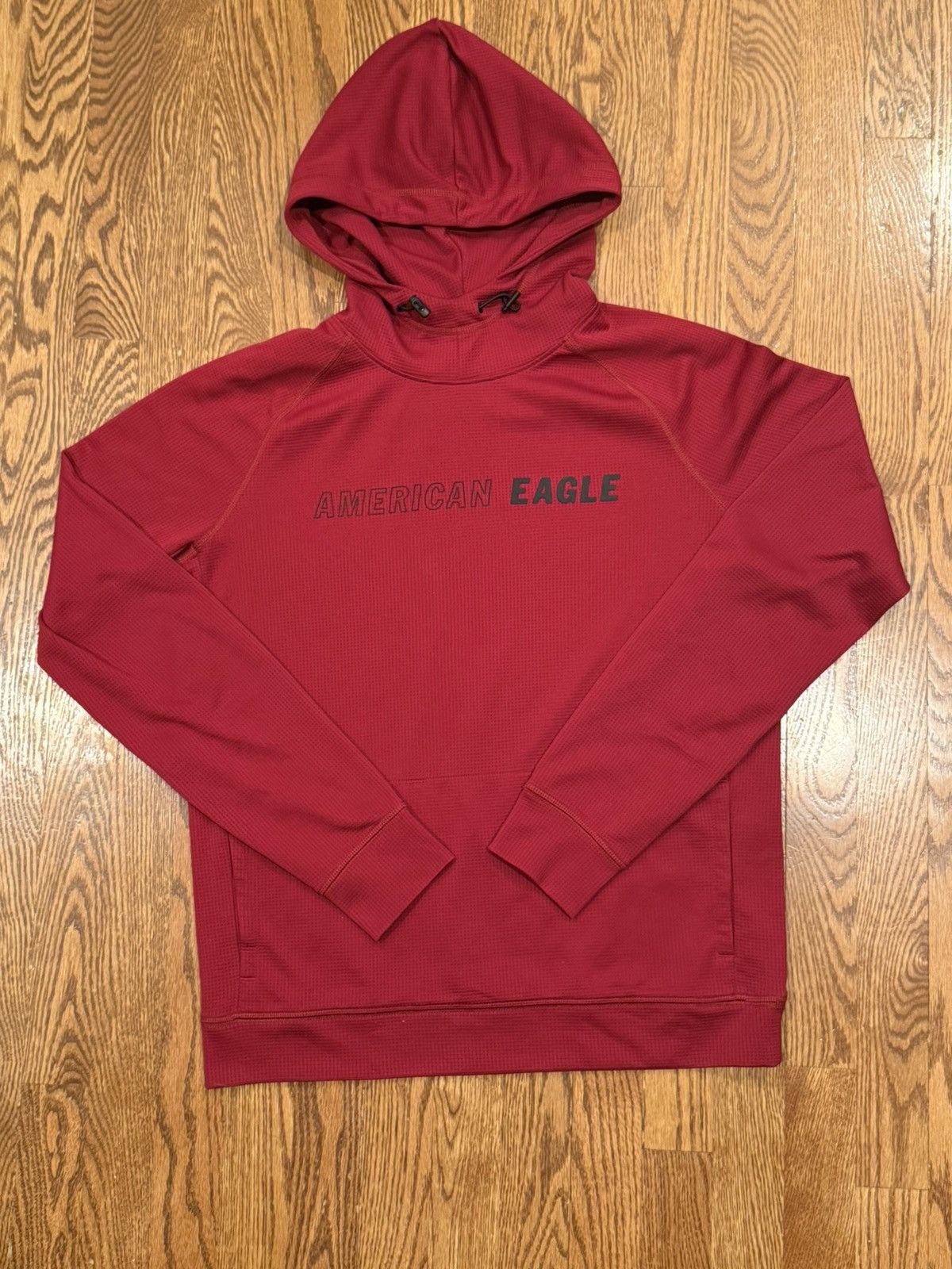 American Eagle Outfitters American Eagle Waffle Weave Raglan Sleeve Hoodie Sweatshirt Size US S / EU 44-46 / 1 - 1 Thumbnail