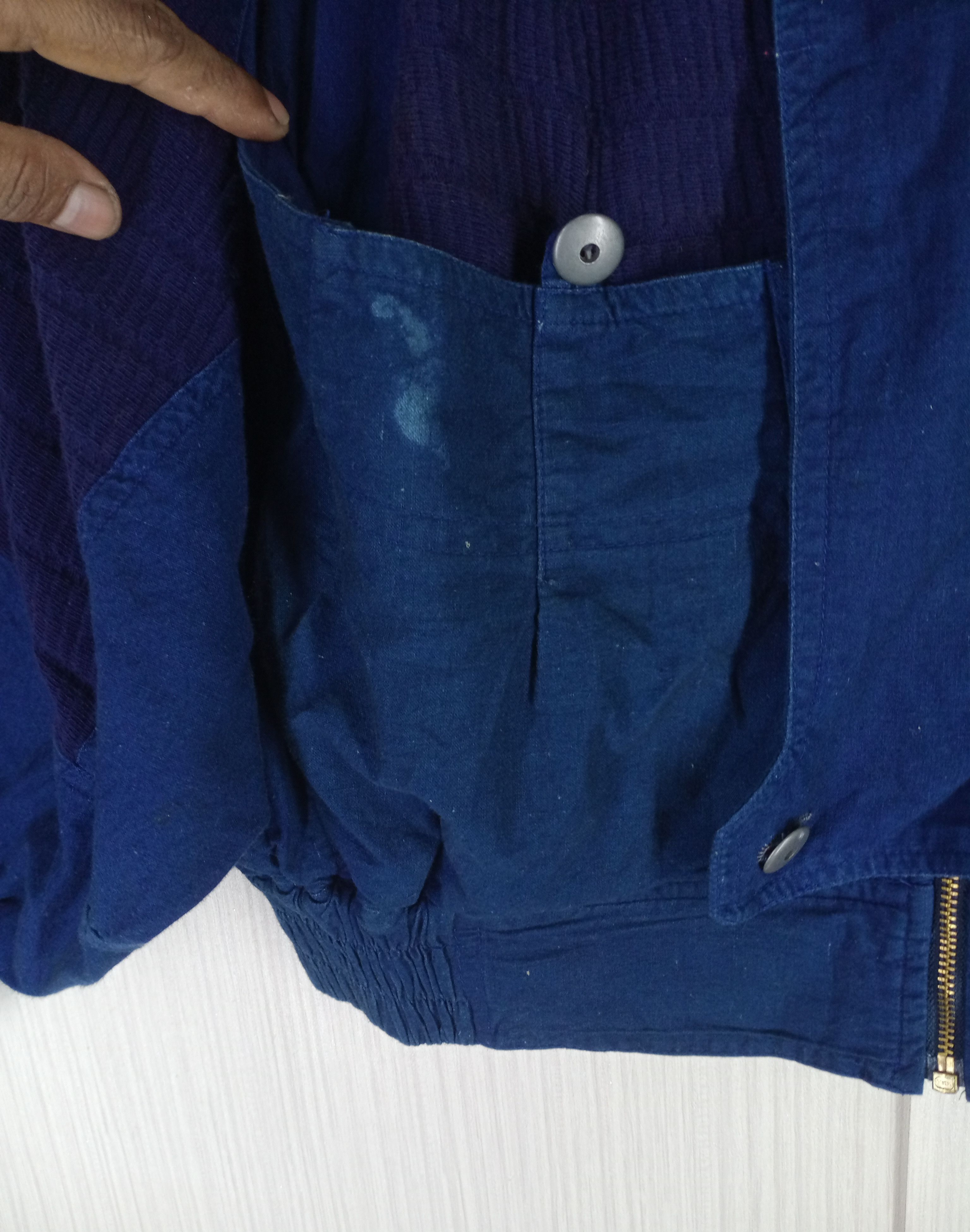 Issey Miyake RARE VINTAGE BERKLY ROAD DENIM BOMBER PATCH WORK JACKET Size US M / EU 48-50 / 2 - 4 Thumbnail