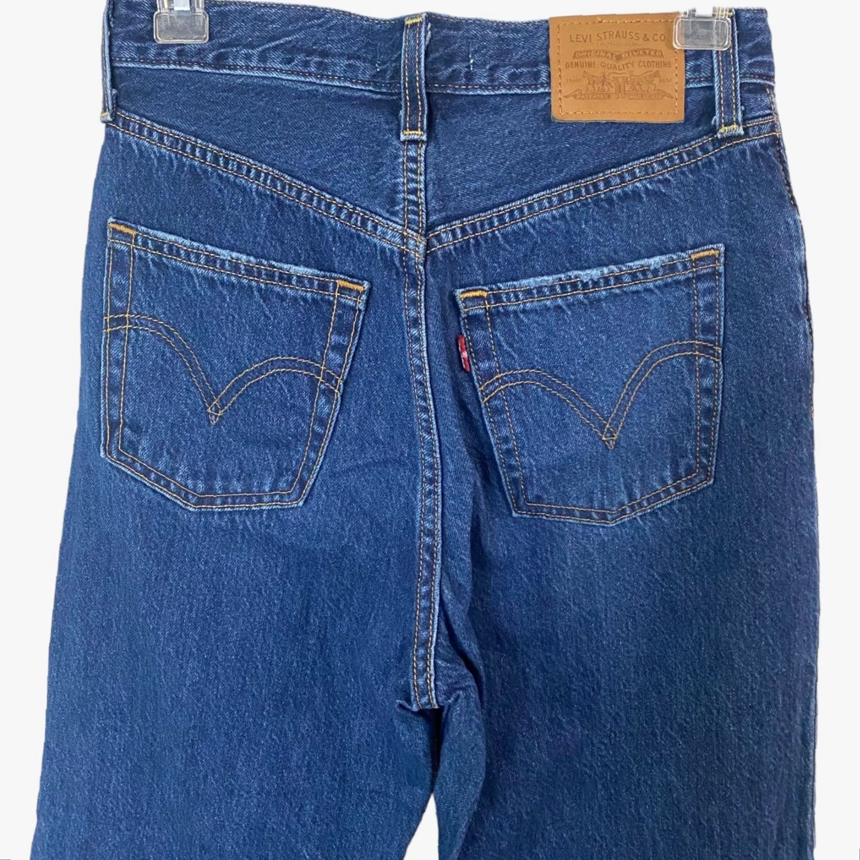 Levi's Levi's Ribcage Straight Fit Ankle Jeans Women's 26 Blue High-Rise Raw-Hem Denim Jeans Size 26" / US 2 / IT 38 - 6 Thumbnail