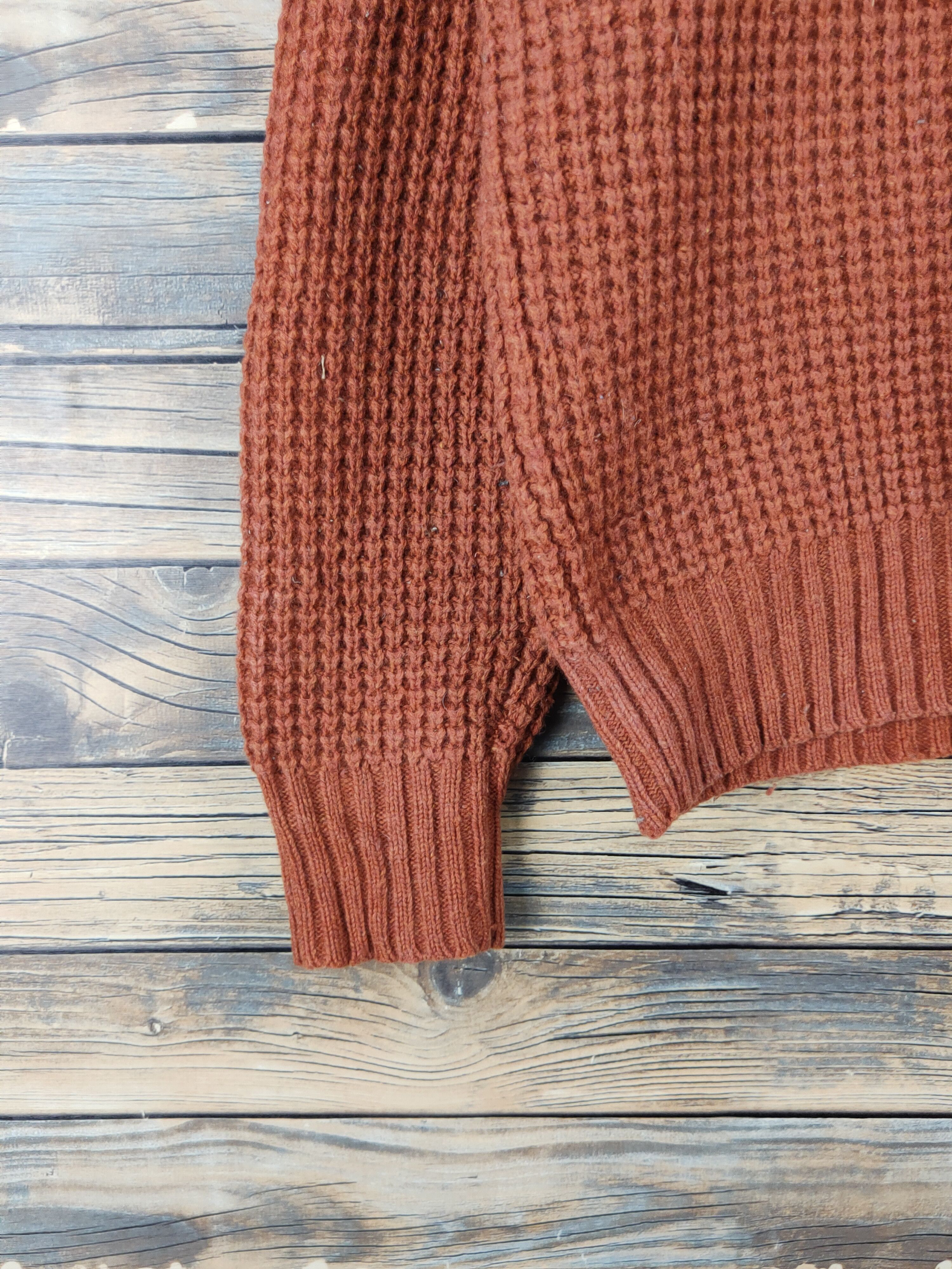 Vintage Uniqlo Dark Orange Knitwear Sweatshirts #W1678 Size US XL / EU 56 / 4 - 4 Thumbnail