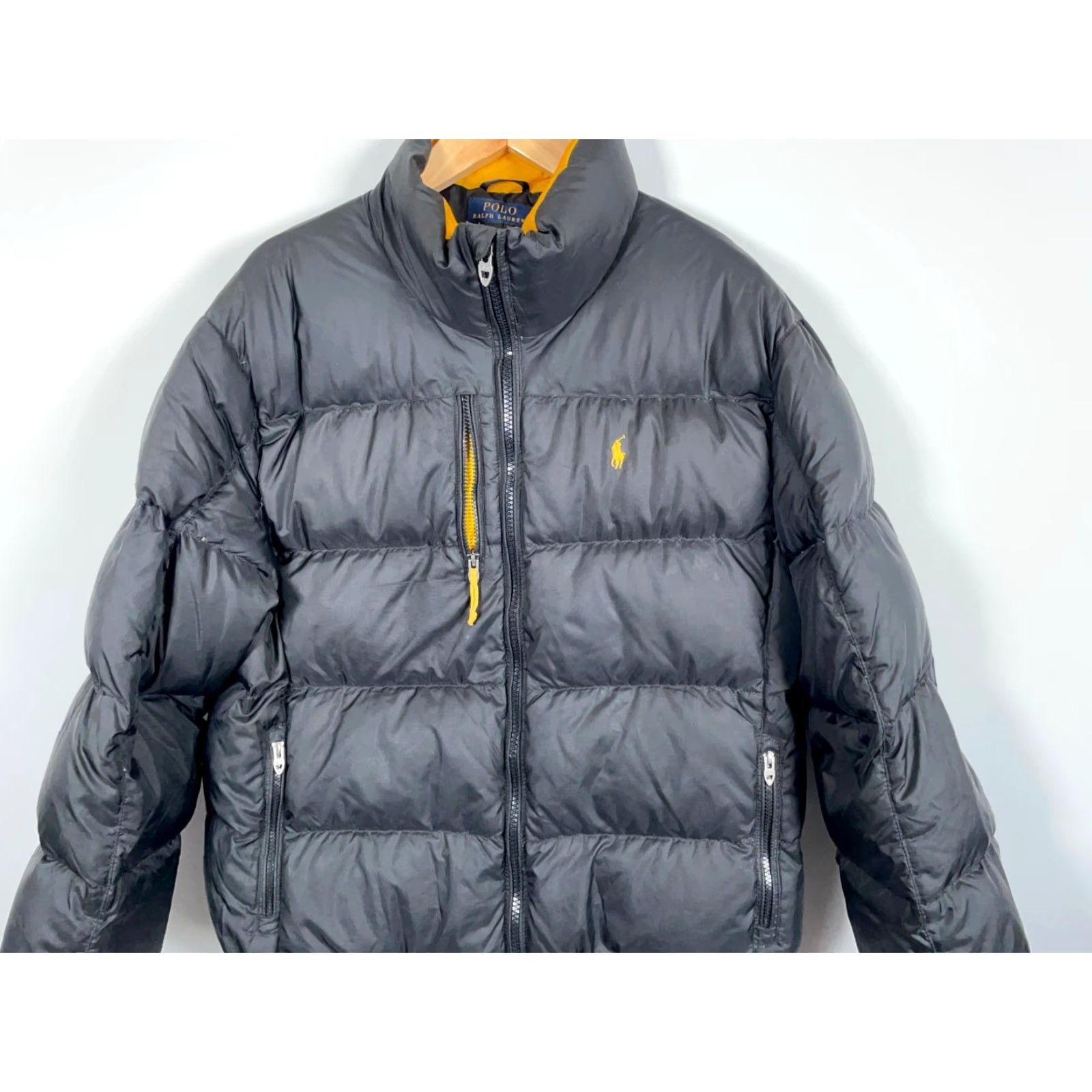 Polo Ralph Lauren VINTAGE Polo Ralph Lauren Down Puffer Jacket Men 2XL Black Yellow RL 250 Talon Zip Jacket Size US XXL / EU 58 / 5 - 4 Thumbnail