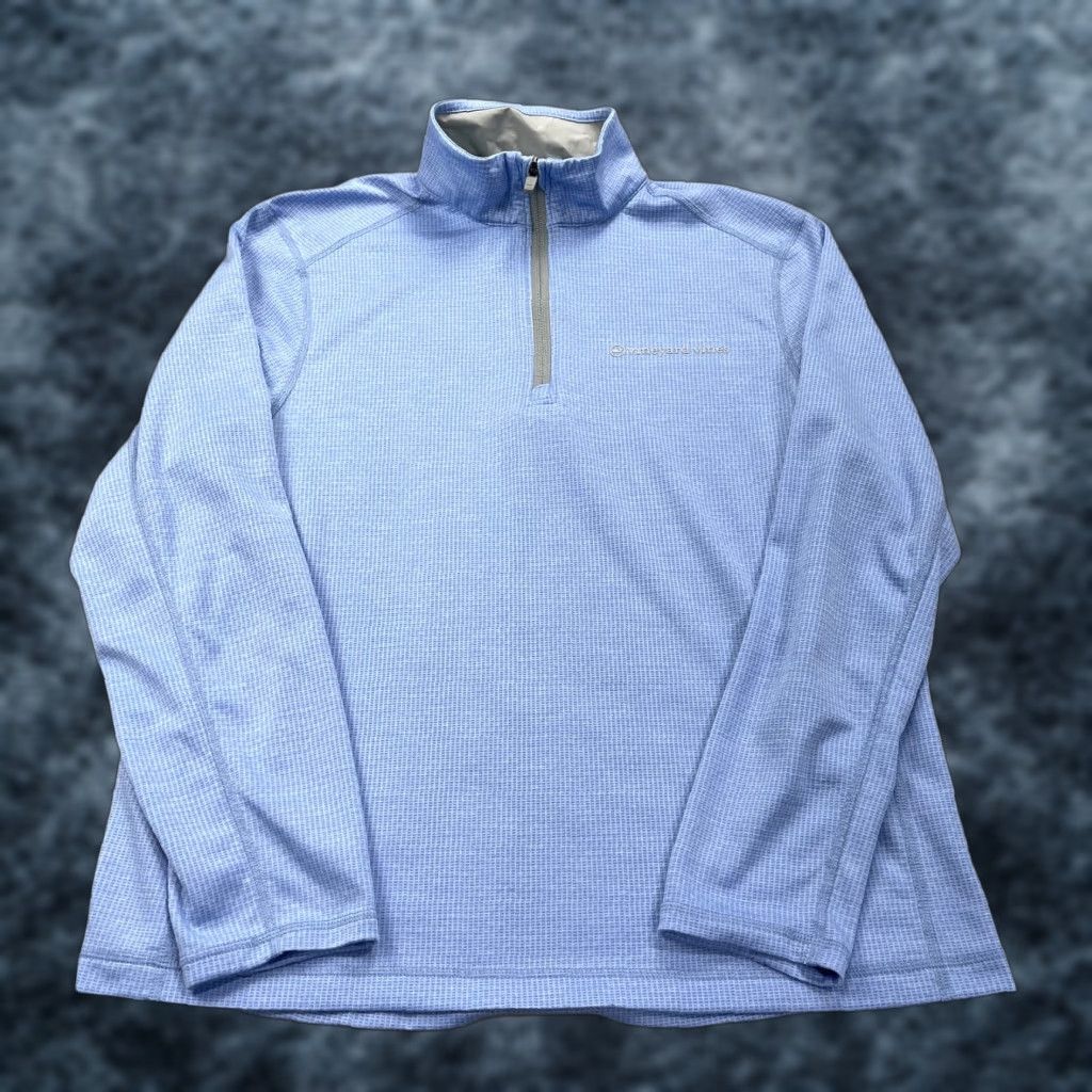 Vineyard Vines Vineyard Vines Performance Jacket Mens M 1/4 Zip On the Go Sankaty Golf Blue Logo Pullover Casual Activewear Mens Size US M / EU 48-50 / 2 - 1 Thumbnail