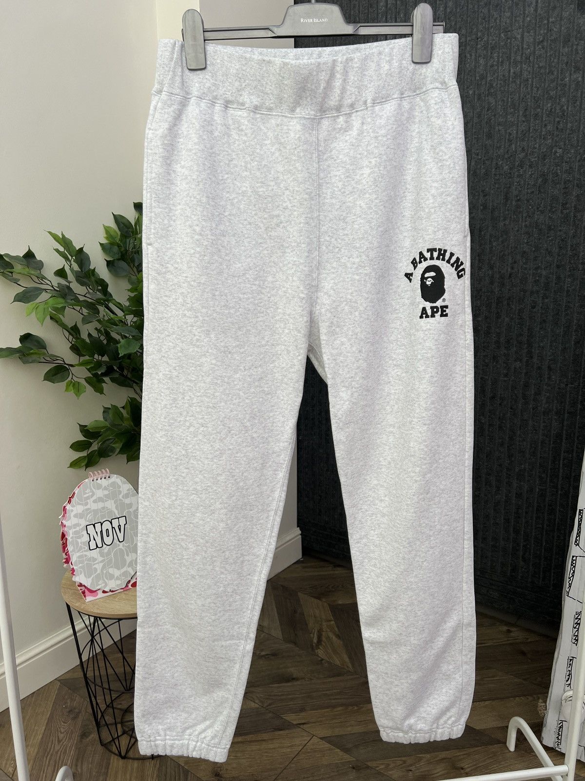 Bape A BATHING APE Men's COLLEGE WIDE FIT SWEAT PANTS Size US 34 / EU 50 - 2 Thumbnail