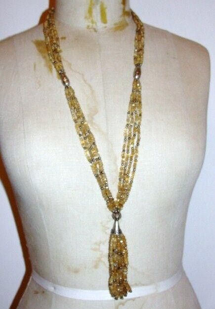 Designer Runway Citrine Faceted Bead & Sterling Tassel Necklace Size ONE SIZE - 2 Thumbnail