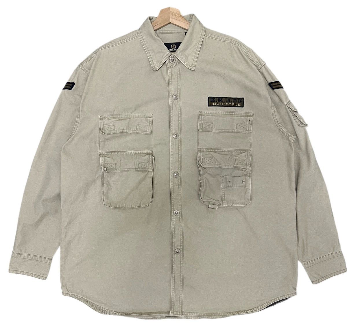 Image of Karl Kani Khakis Flight Force Oversize Shirt, Men's (Size 2XL)