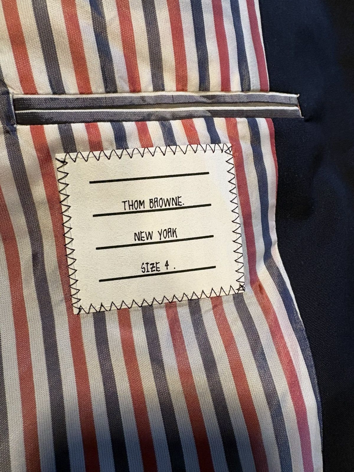 Thom Browne Thom Browne padded shoulders navy blazer. Size US L / EU 52-54 / 3 - 7 Thumbnail
